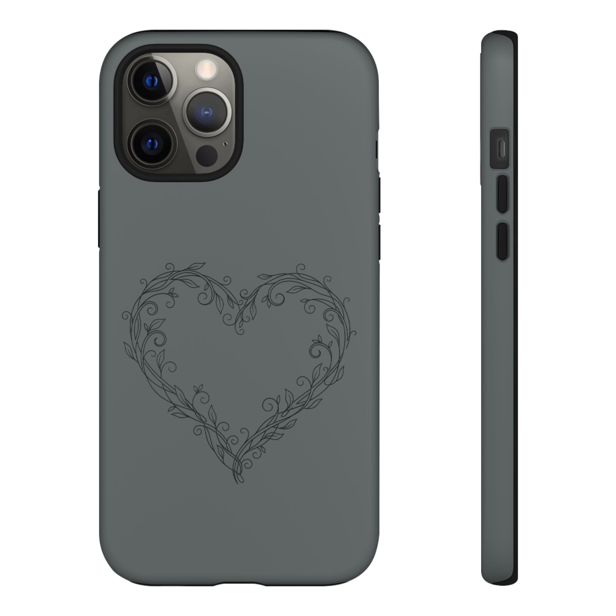Floral Vine Heart Tough Phone Case — Slim Protective iPhone Cover