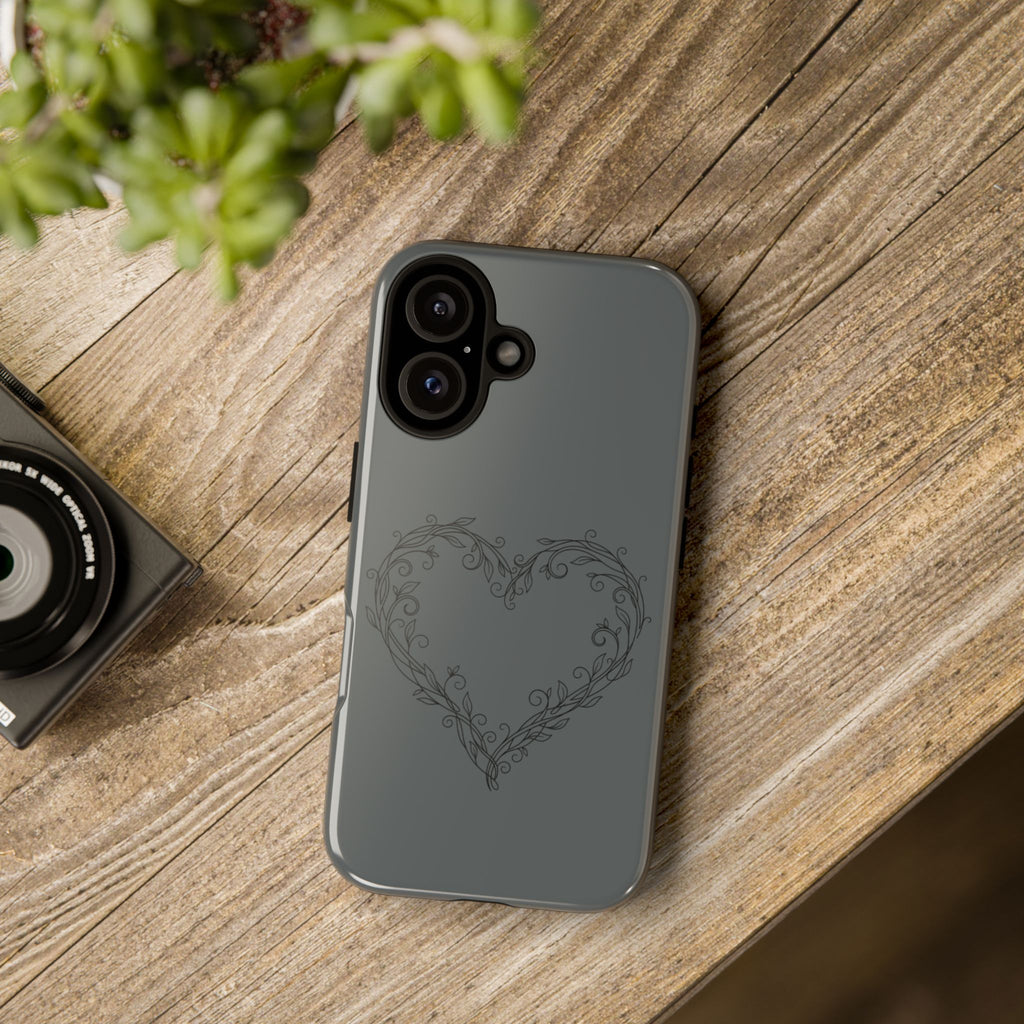Floral Vine Heart Tough Phone Case — Slim Protective iPhone Cover