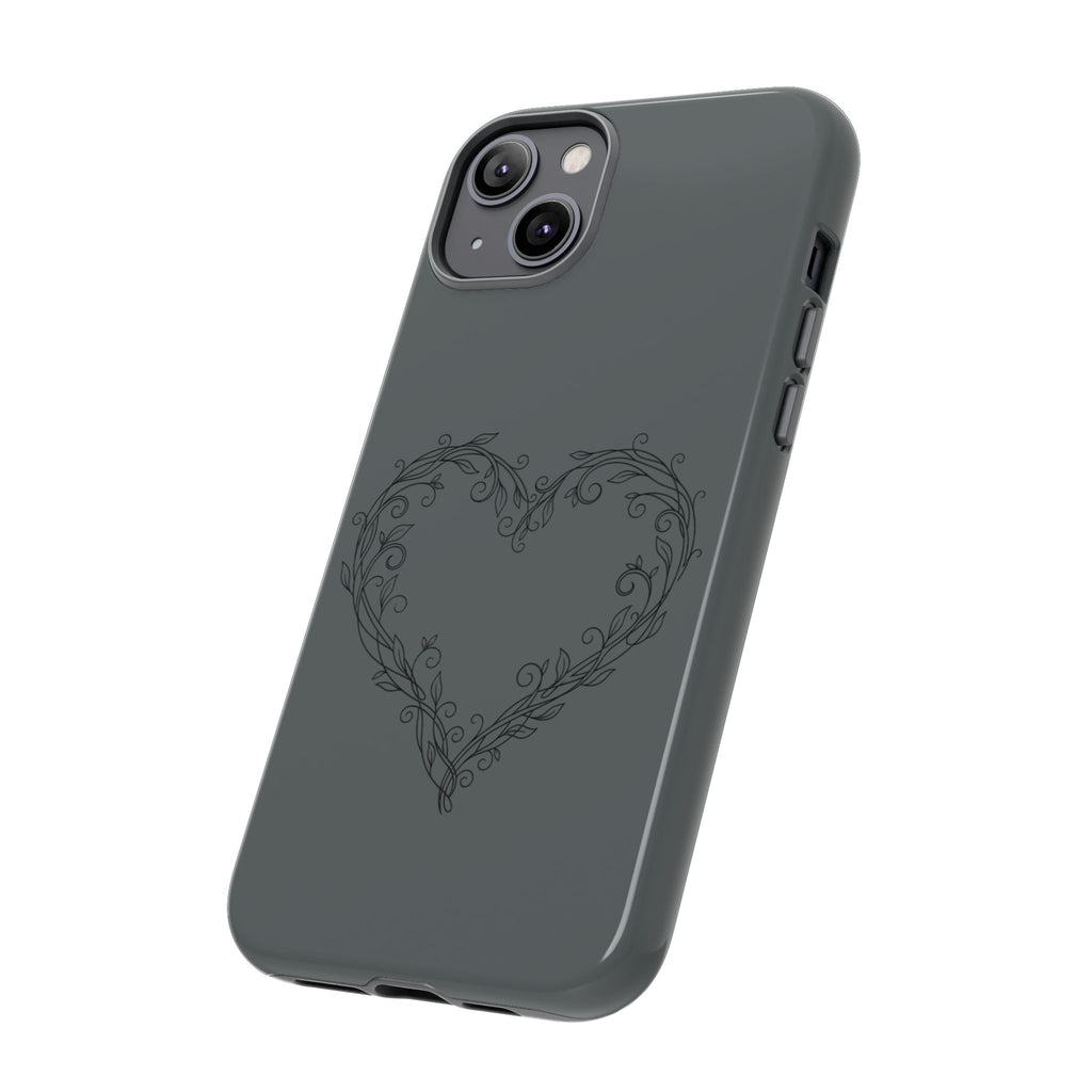 Floral Vine Heart Tough Phone Case — Slim Protective iPhone Cover