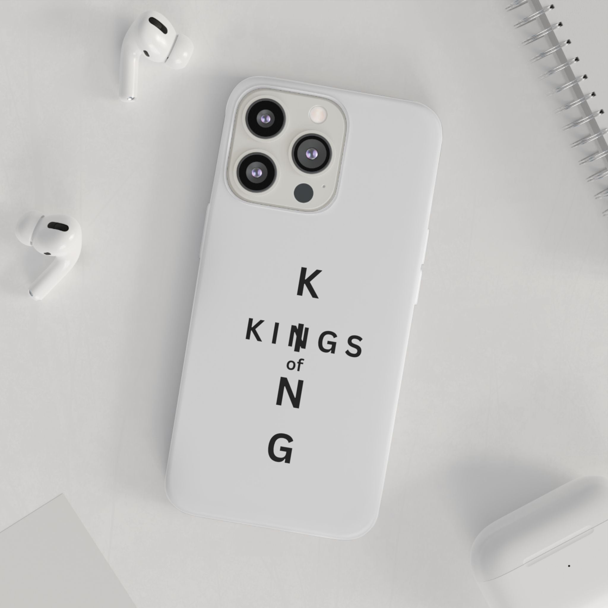 Flexi Phone Case — Minimal "Kings of King" Vertical Text Protective Cover