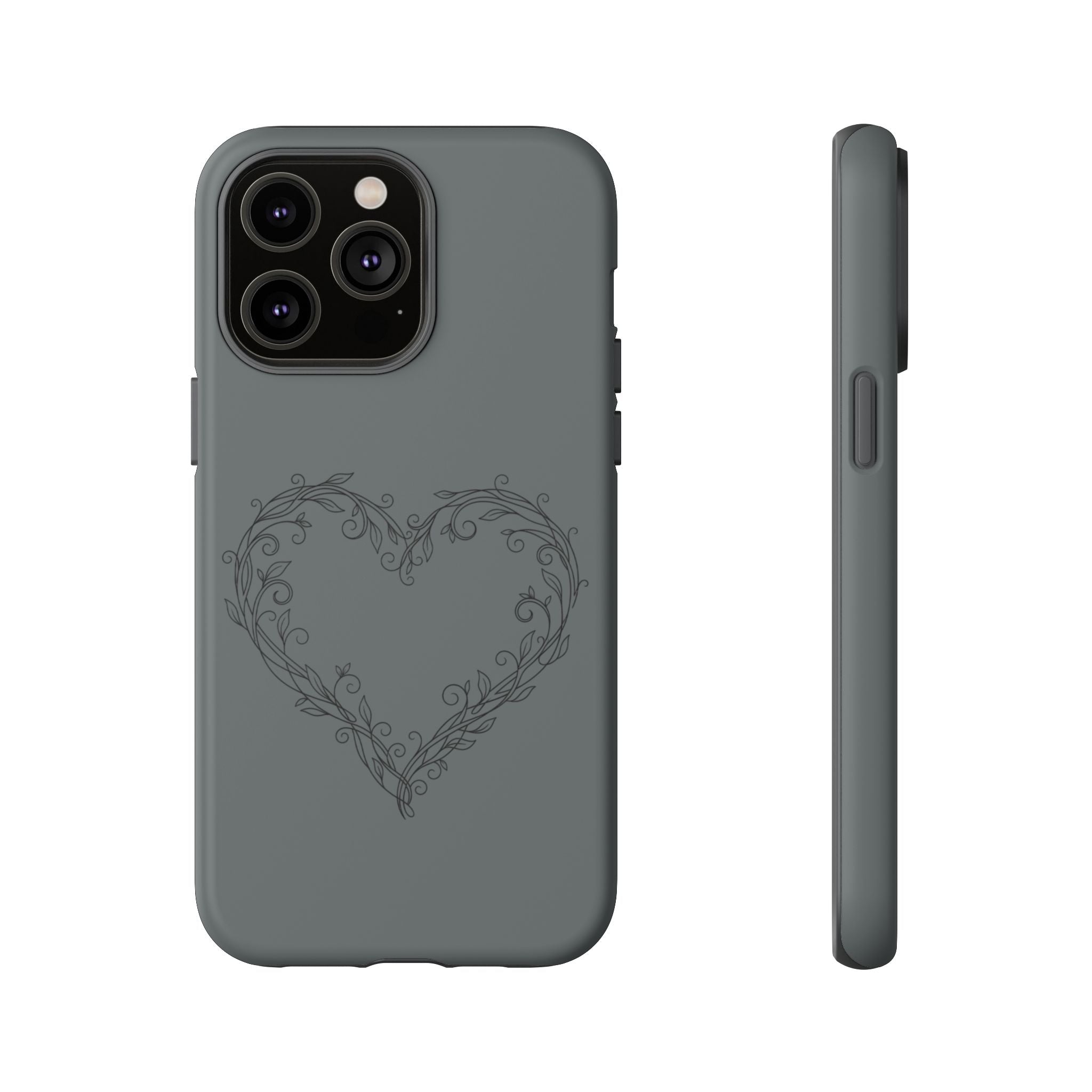 Floral Vine Heart Tough Phone Case — Slim Protective iPhone Cover