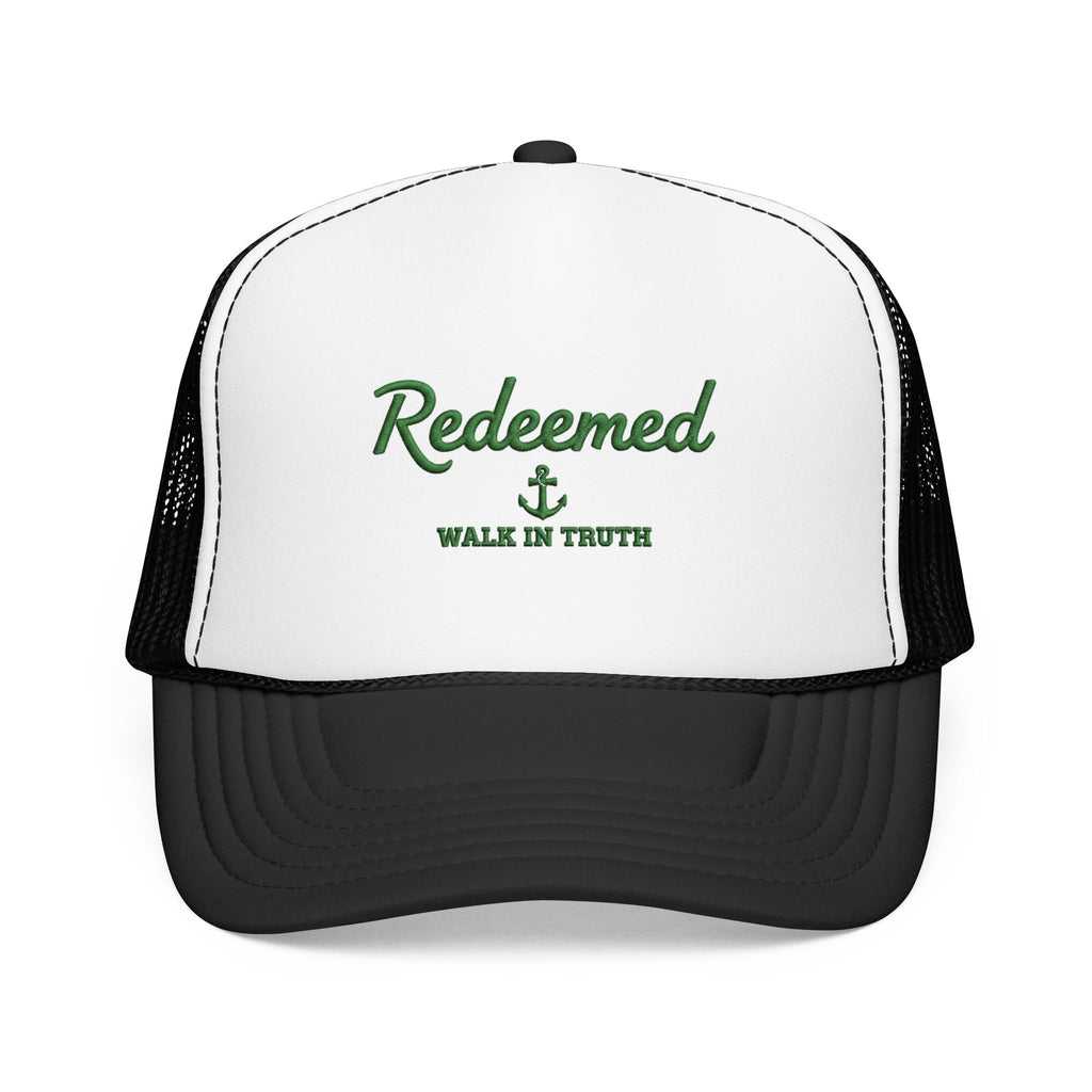 Redeemed Foam Trucker Hat – "Redeemed" Anchor Faith Cap