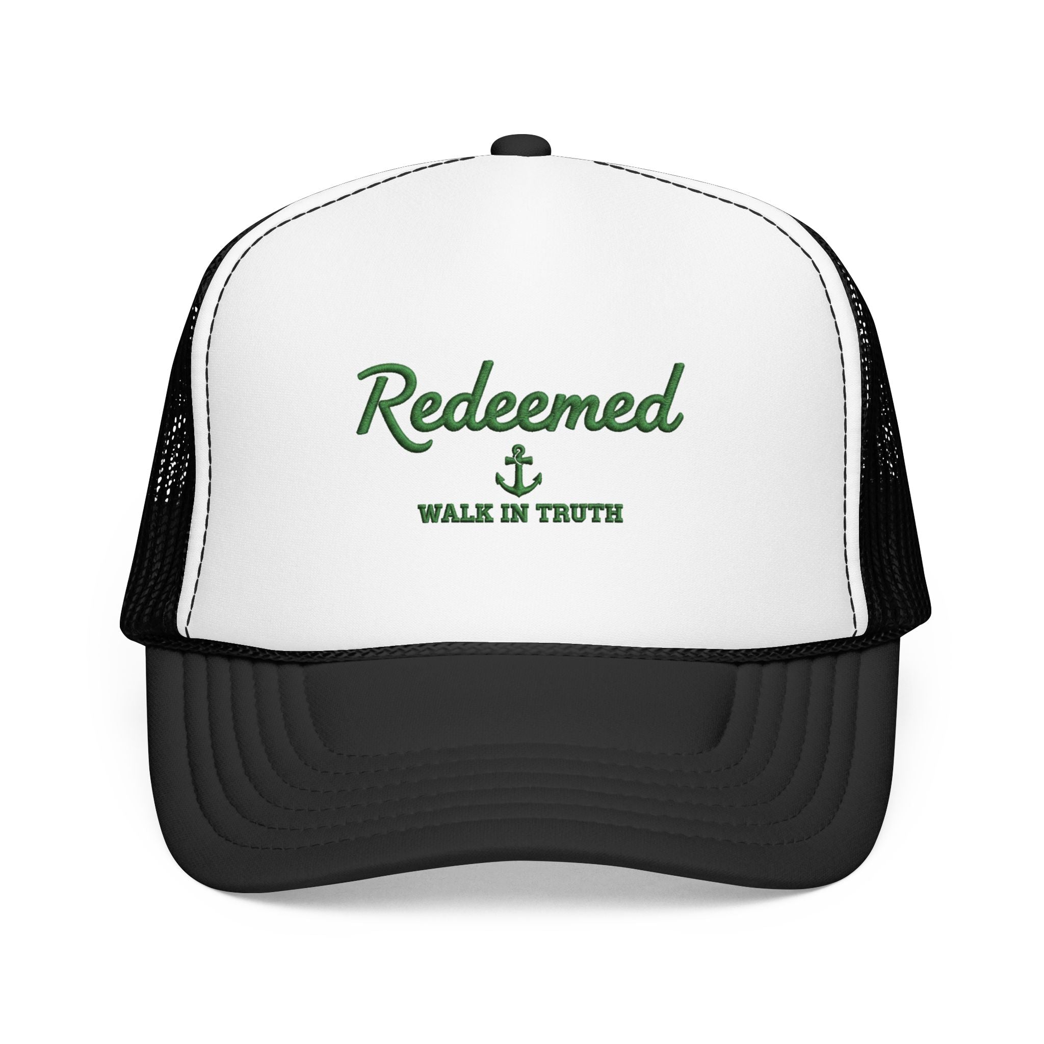 Redeemed Foam Trucker Hat – "Redeemed" Anchor Faith Cap