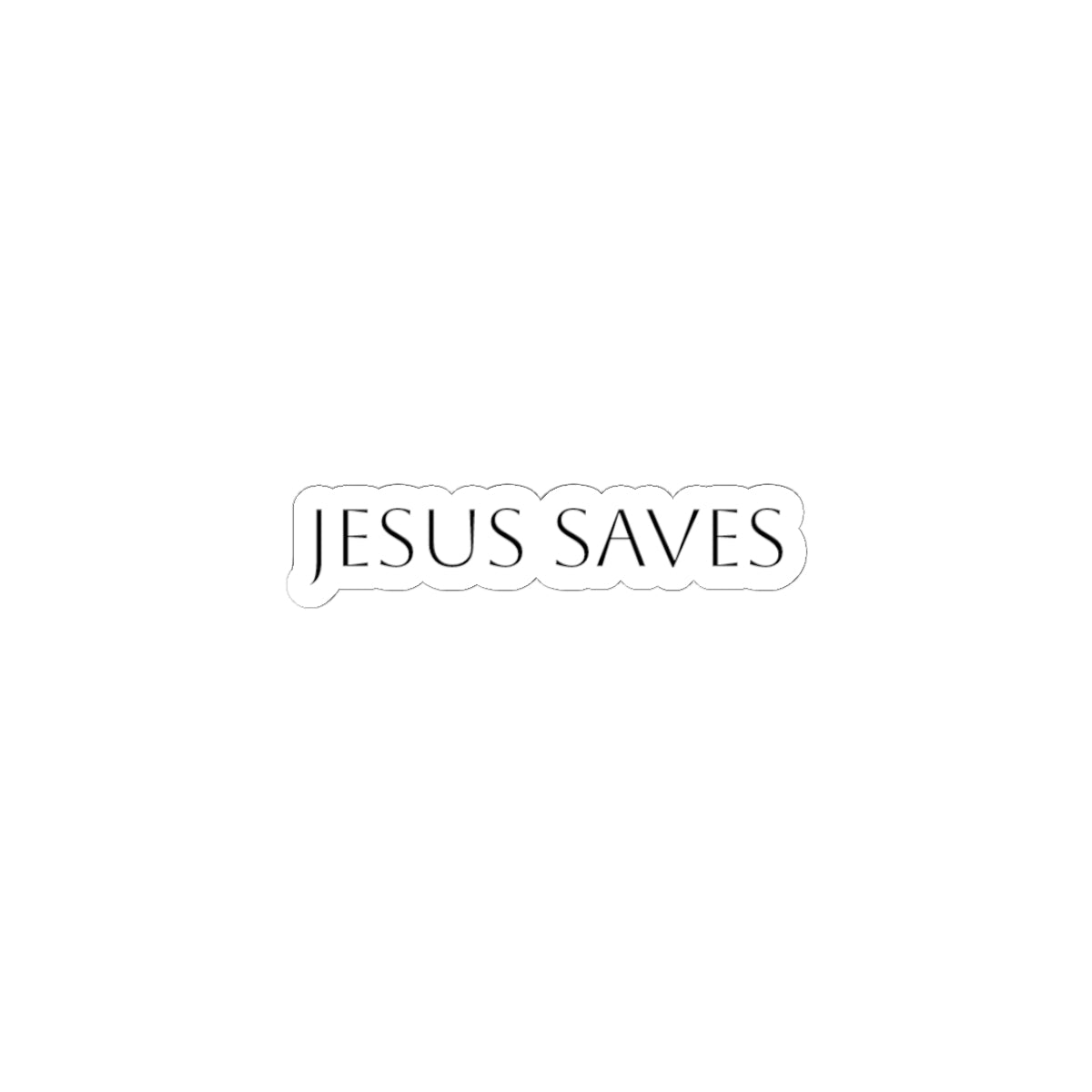 Jesus Saves Kiss-Cut Sticker — Minimal Faith Vinyl Decal for Laptops & Bibles