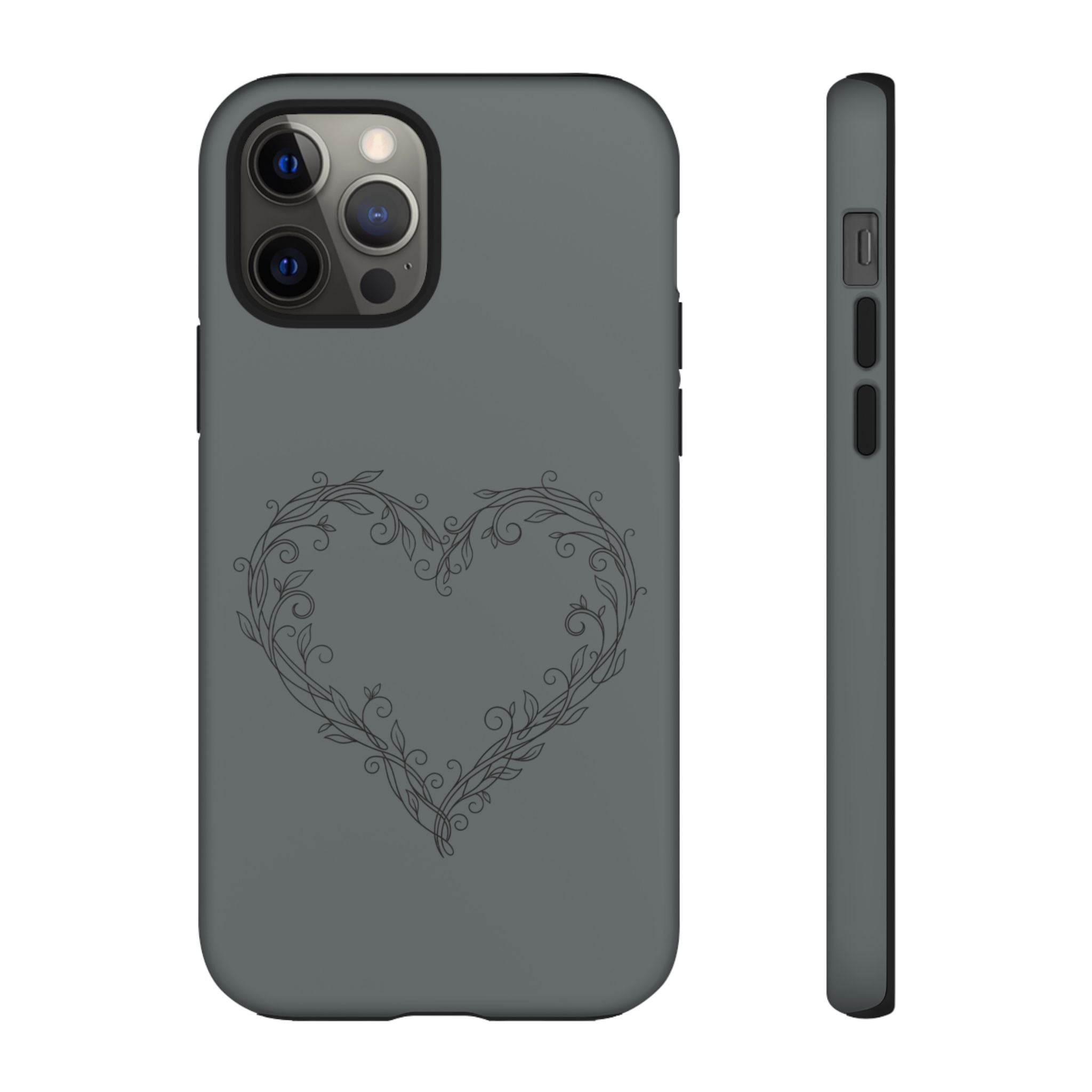 Floral Vine Heart Tough Phone Case — Slim Protective iPhone Cover
