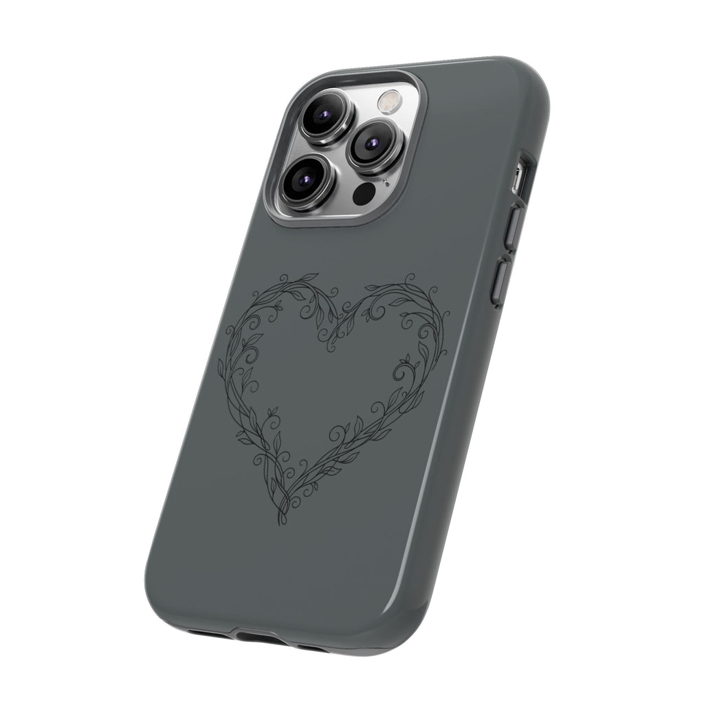 Floral Vine Heart Tough Phone Case — Slim Protective iPhone Cover