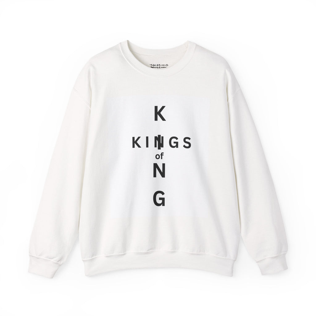 King of Kings Cross Crewneck Sweatshirt — Minimal Vertical Typography