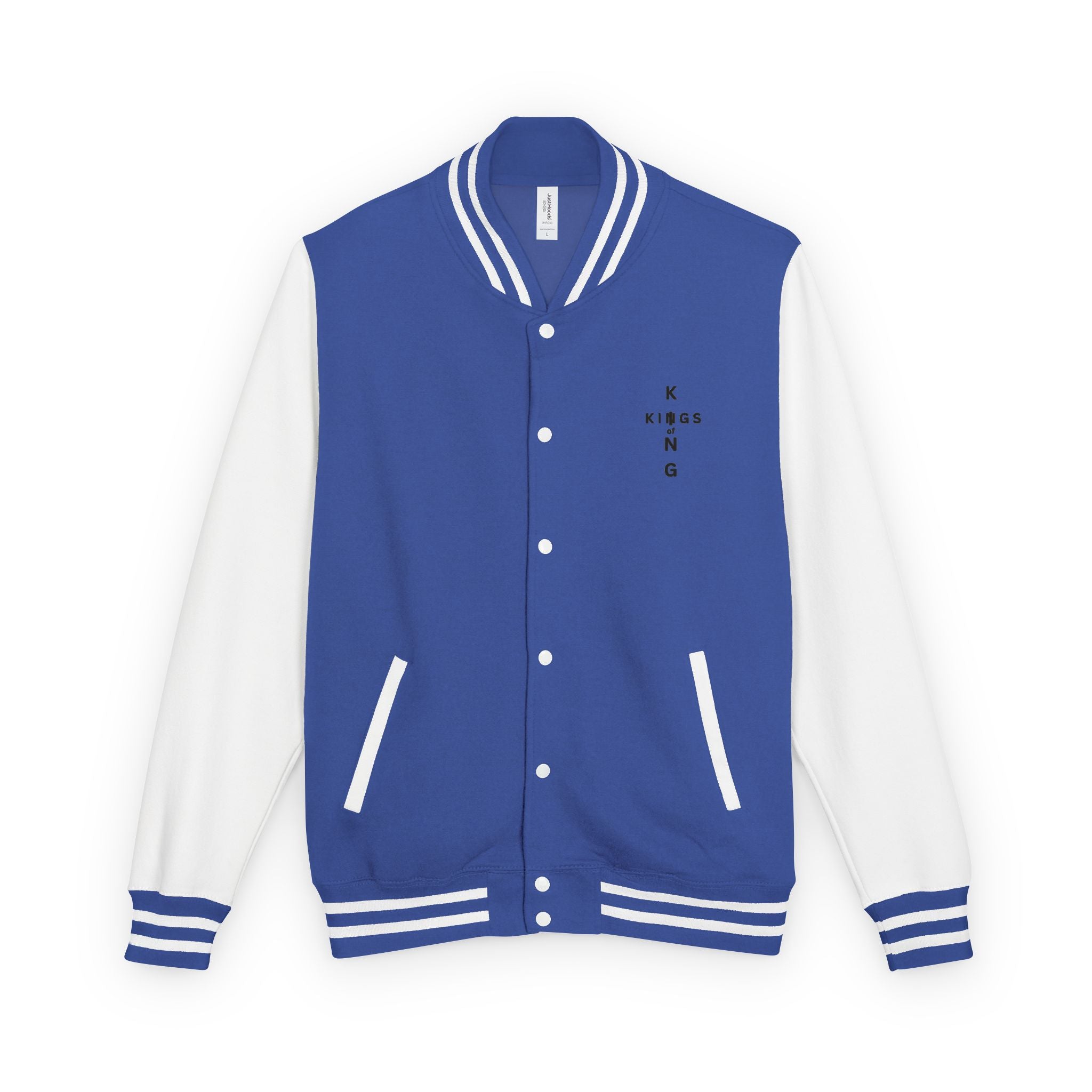 King of Kings Letterman Jacket - Minimal Vertical Script Chest Design