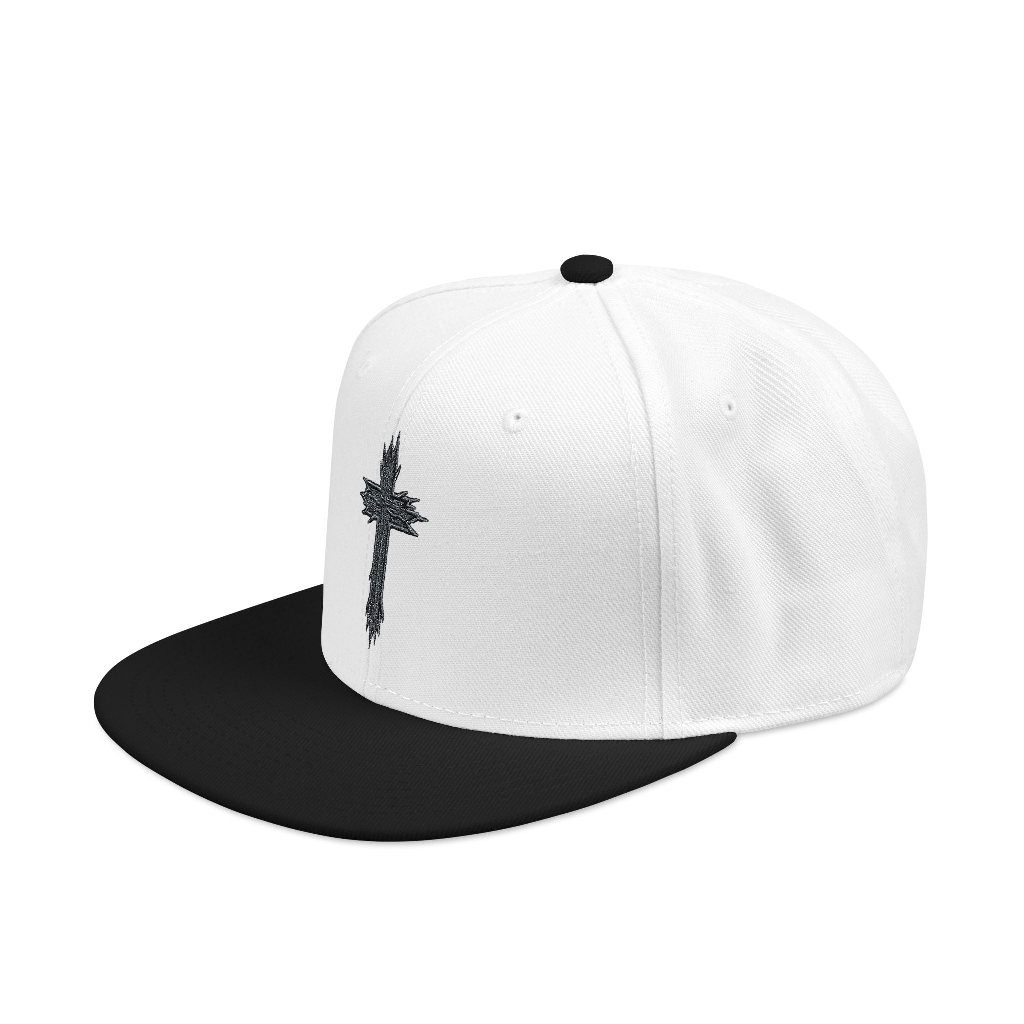Embroidered  Rugged Distressed Cross Snapback Hat