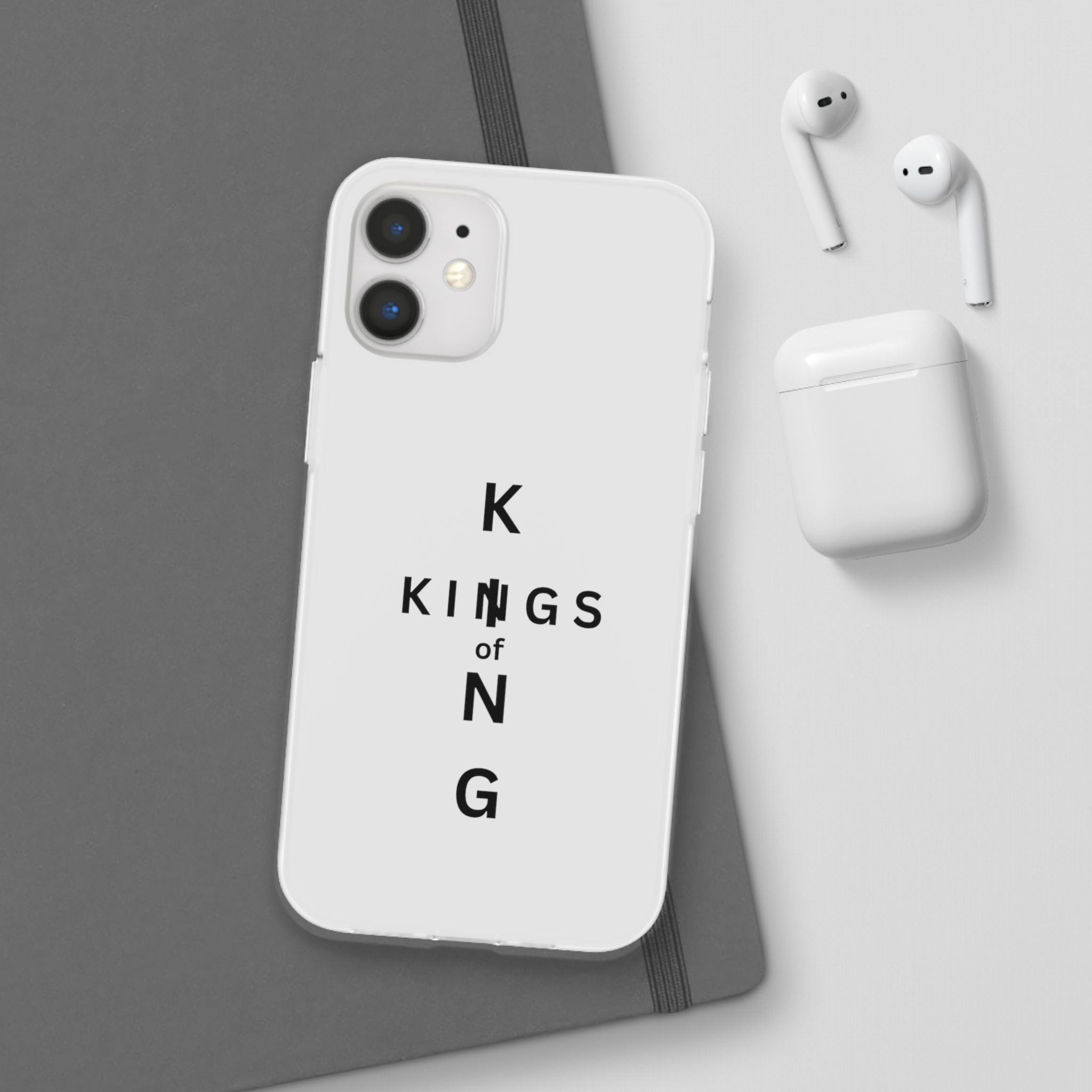 Flexi Phone Case — Minimal "Kings of King" Vertical Text Protective Cover