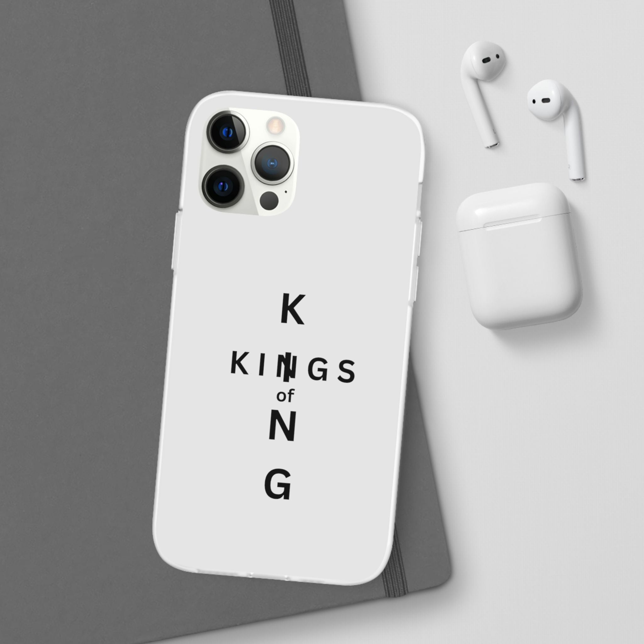 Flexi Phone Case — Minimal "Kings of King" Vertical Text Protective Cover