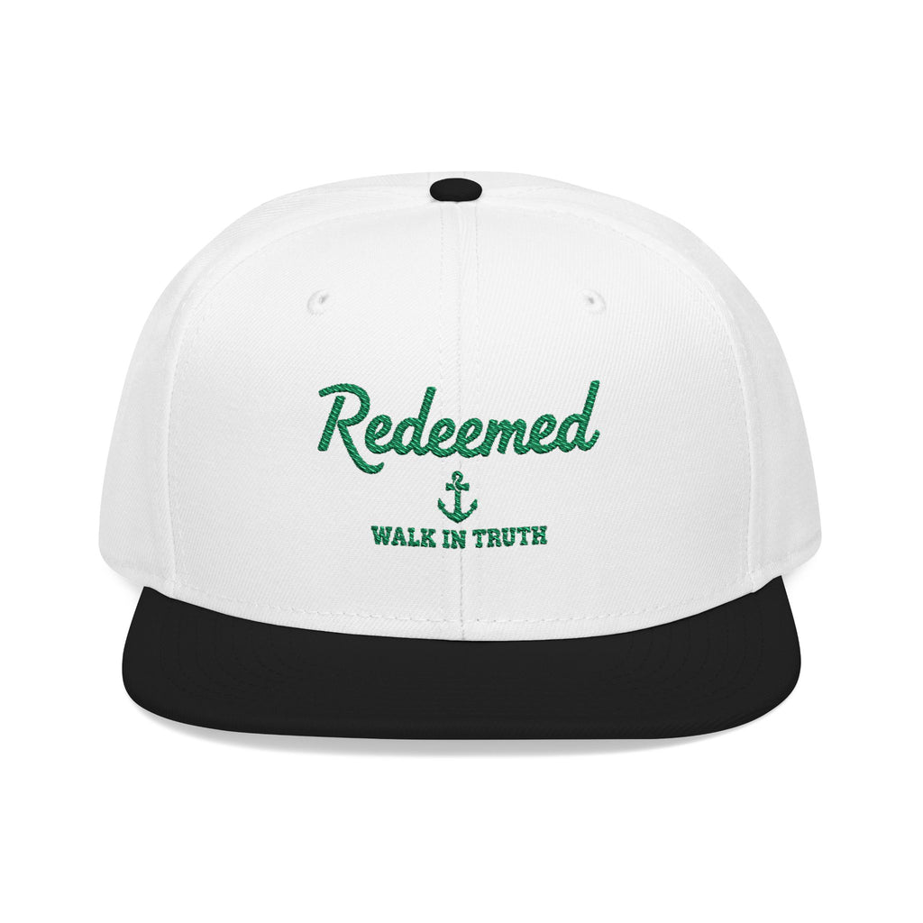 Embroidered 'Redeemed Walk in Truth' Snapback Hat No Side Design - Two-Tone Adjustable Cap