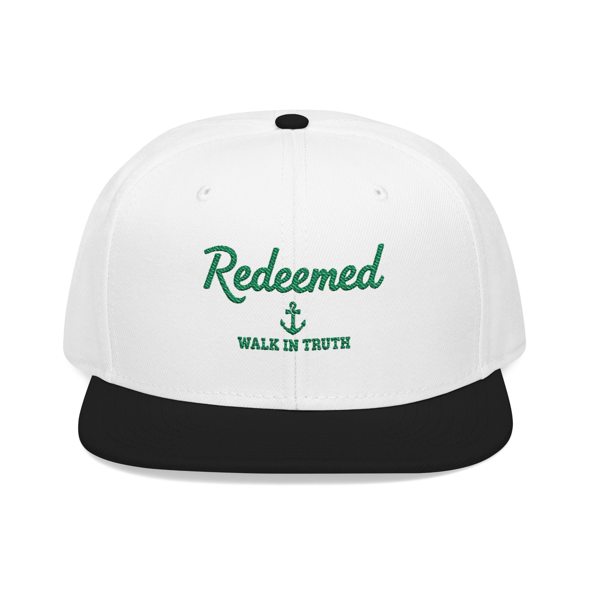 Embroidered 'Redeemed Walk in Truth' Snapback Hat No Side Design - Two-Tone Adjustable Cap