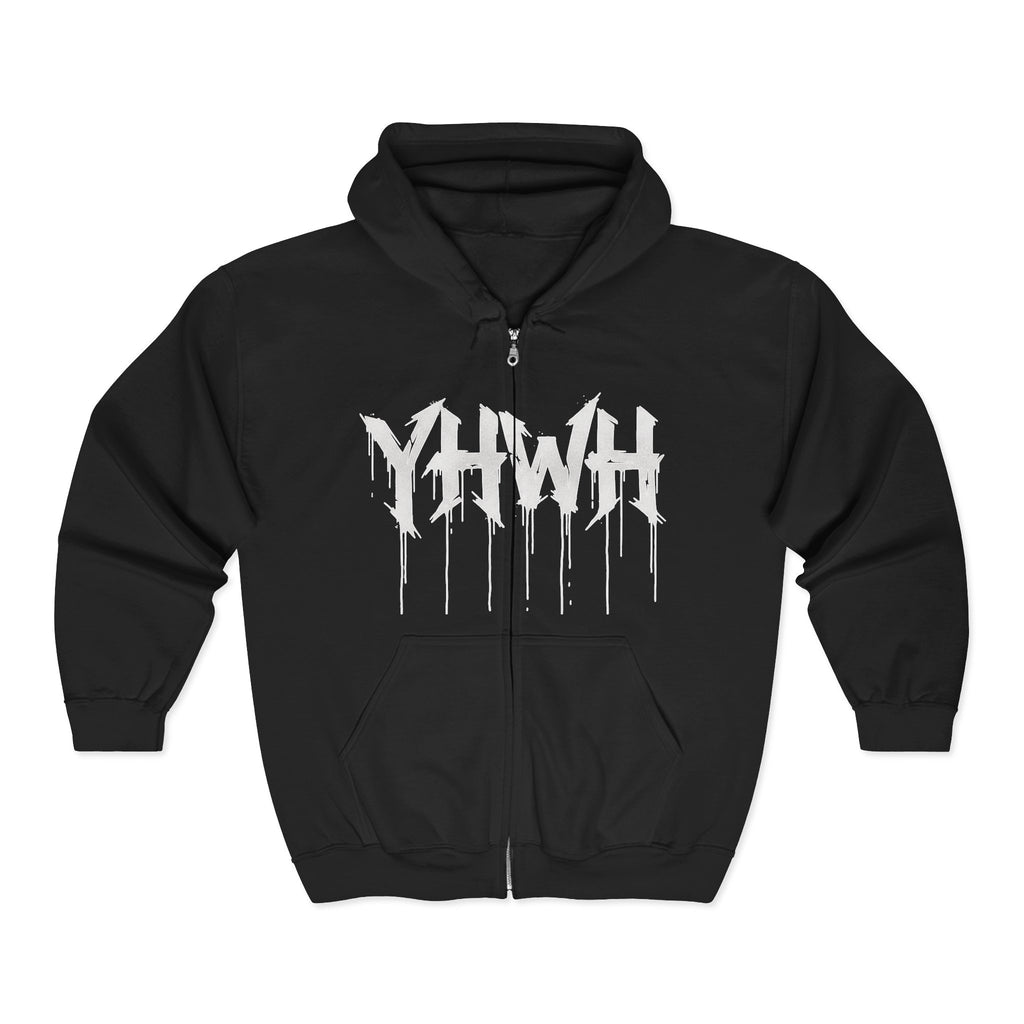 Copy of Dripping Logo Zip Hoodie with Back Eye Graphic