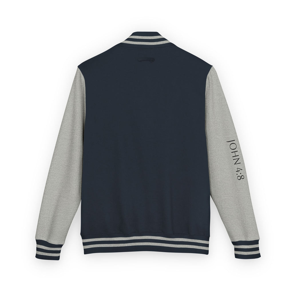 Black & White Letterman Jacket with Gold Sunflower Crest