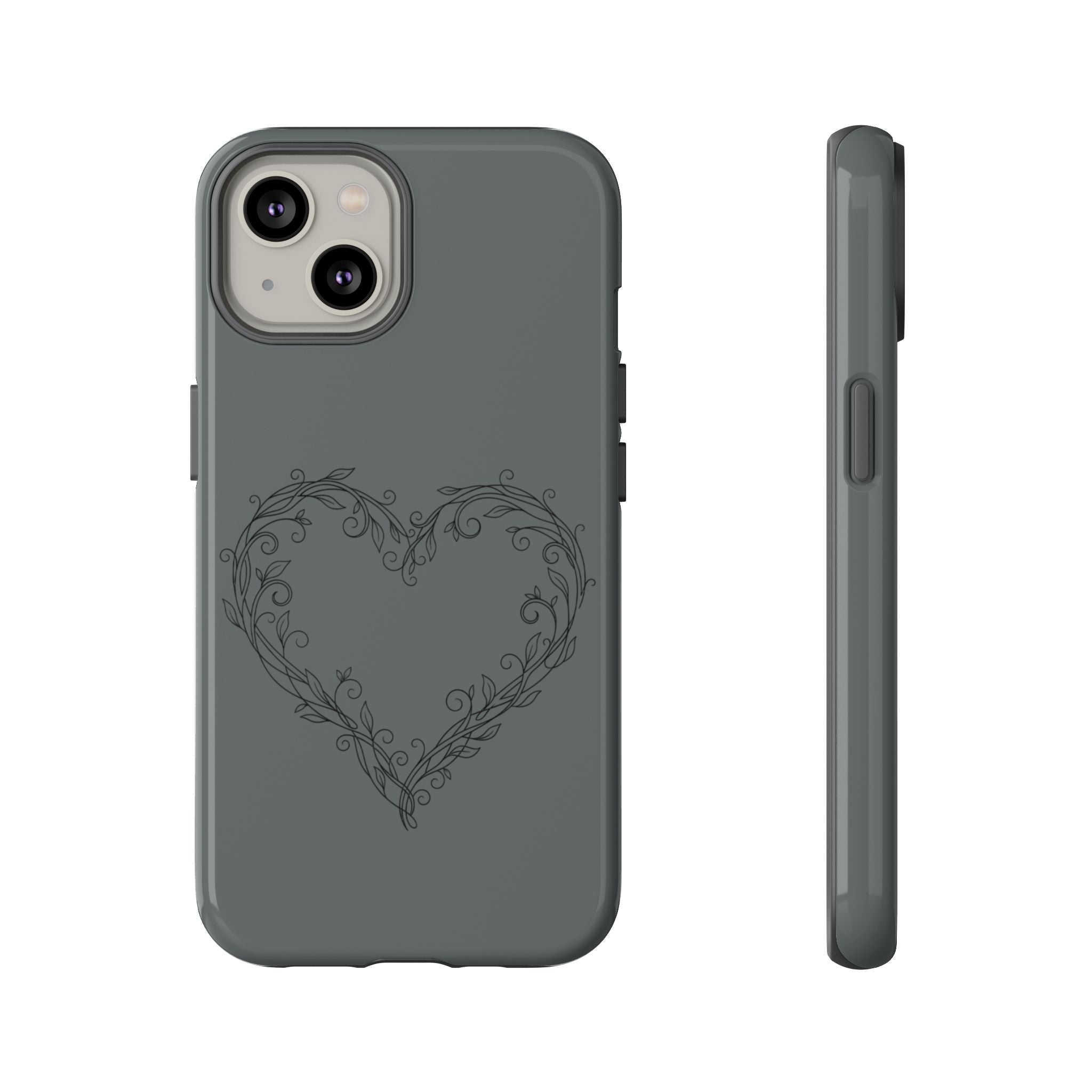 Floral Vine Heart Tough Phone Case — Slim Protective iPhone Cover