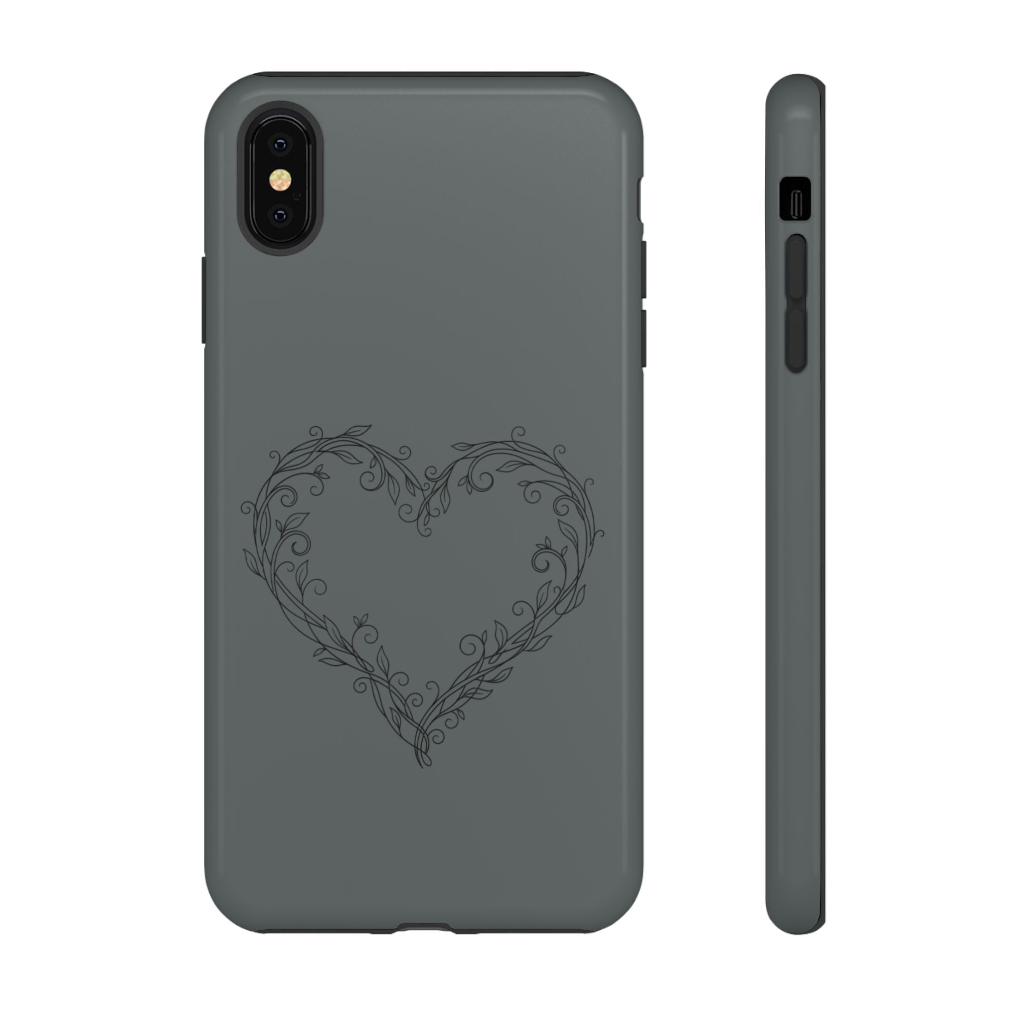 Floral Vine Heart Tough Phone Case — Slim Protective iPhone Cover