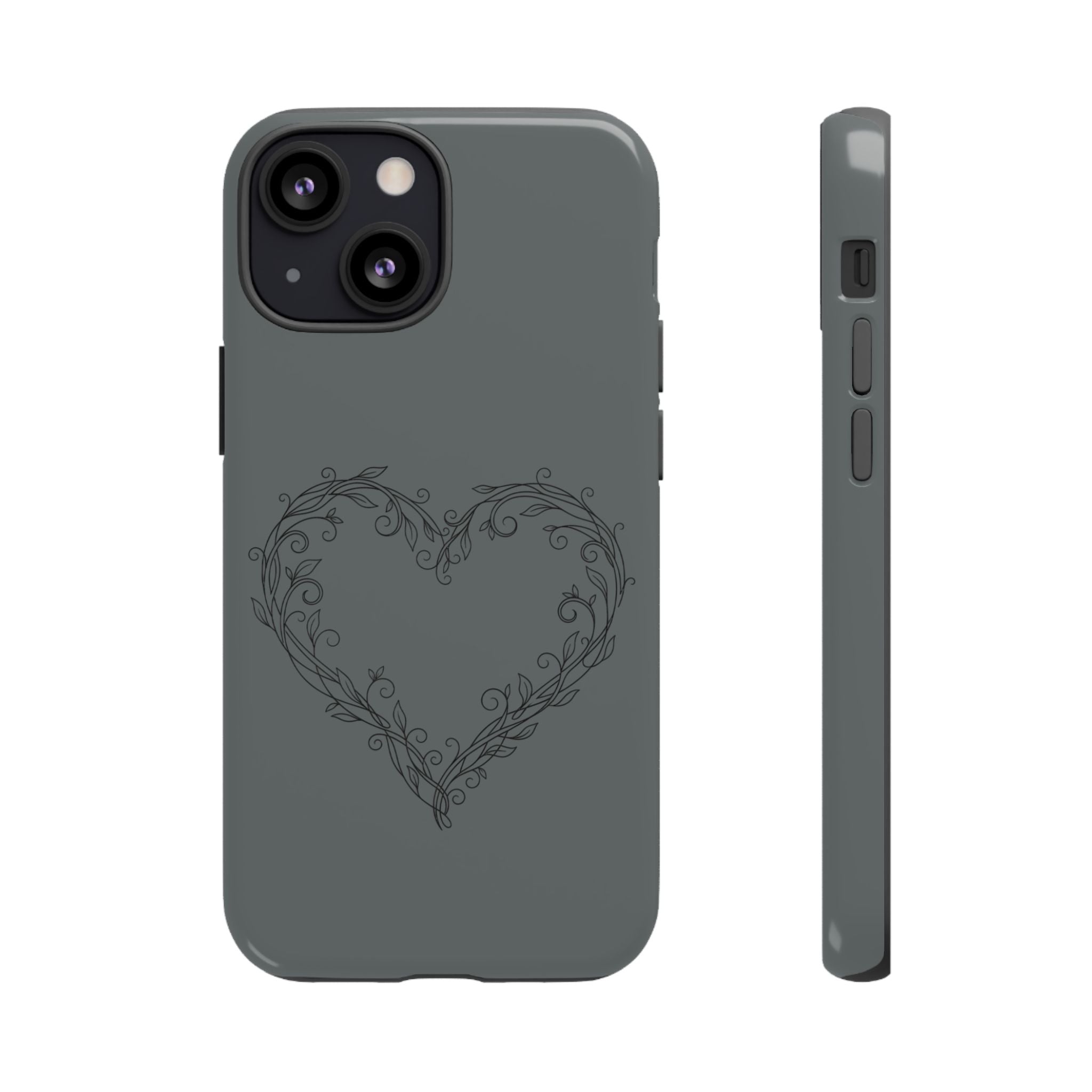 Floral Vine Heart Tough Phone Case — Slim Protective iPhone Cover