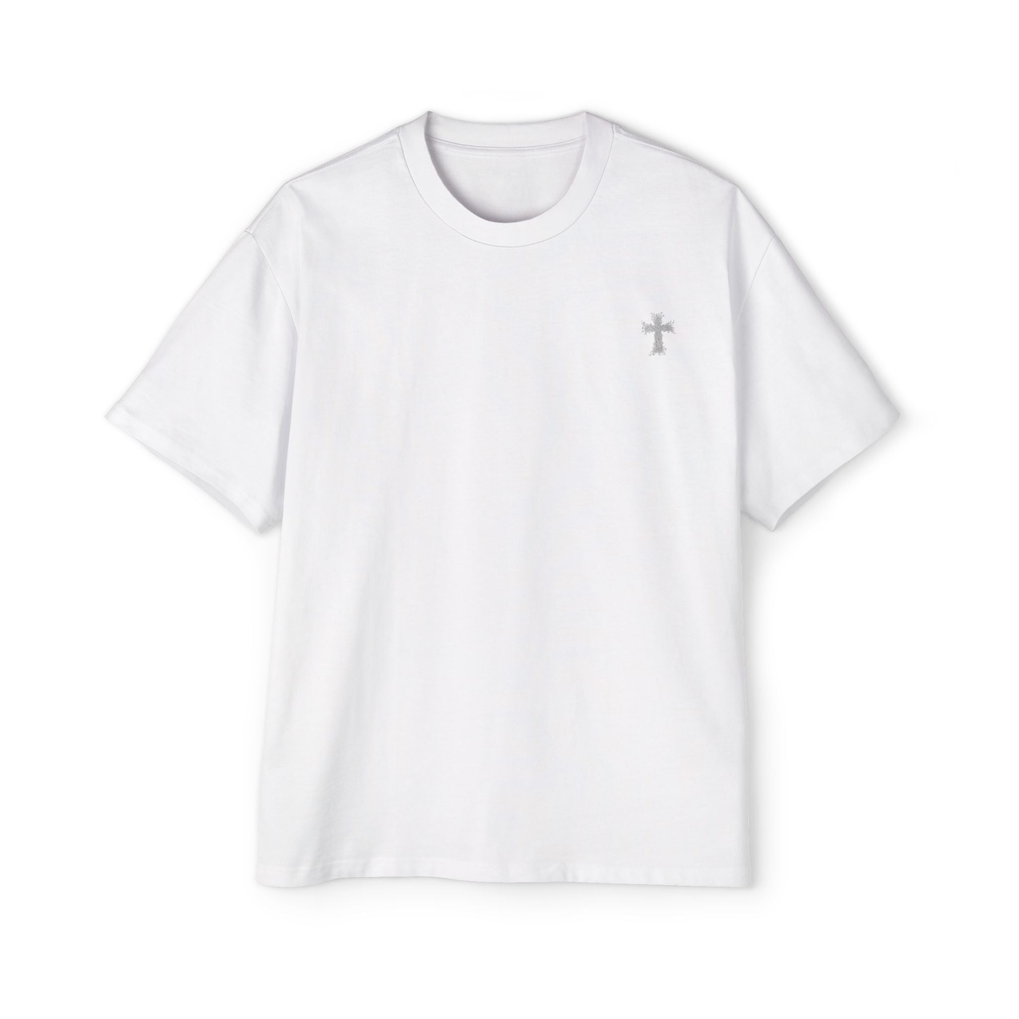 Heavyweight Men’s Tee — Crown of Thorns Heart & Cross Graphic