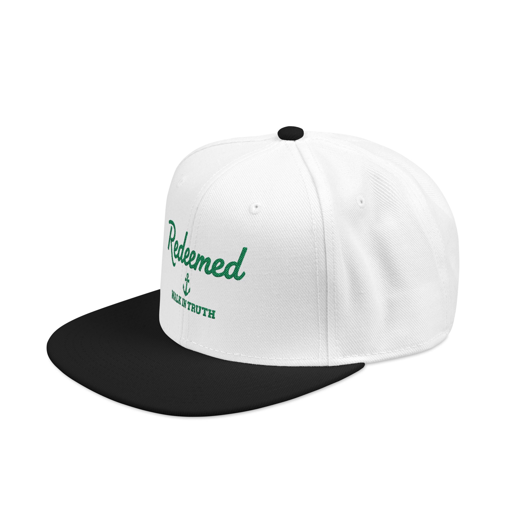 Embroidered 'Redeemed Walk in Truth' Snapback Hat No Side Design - Two-Tone Adjustable Cap