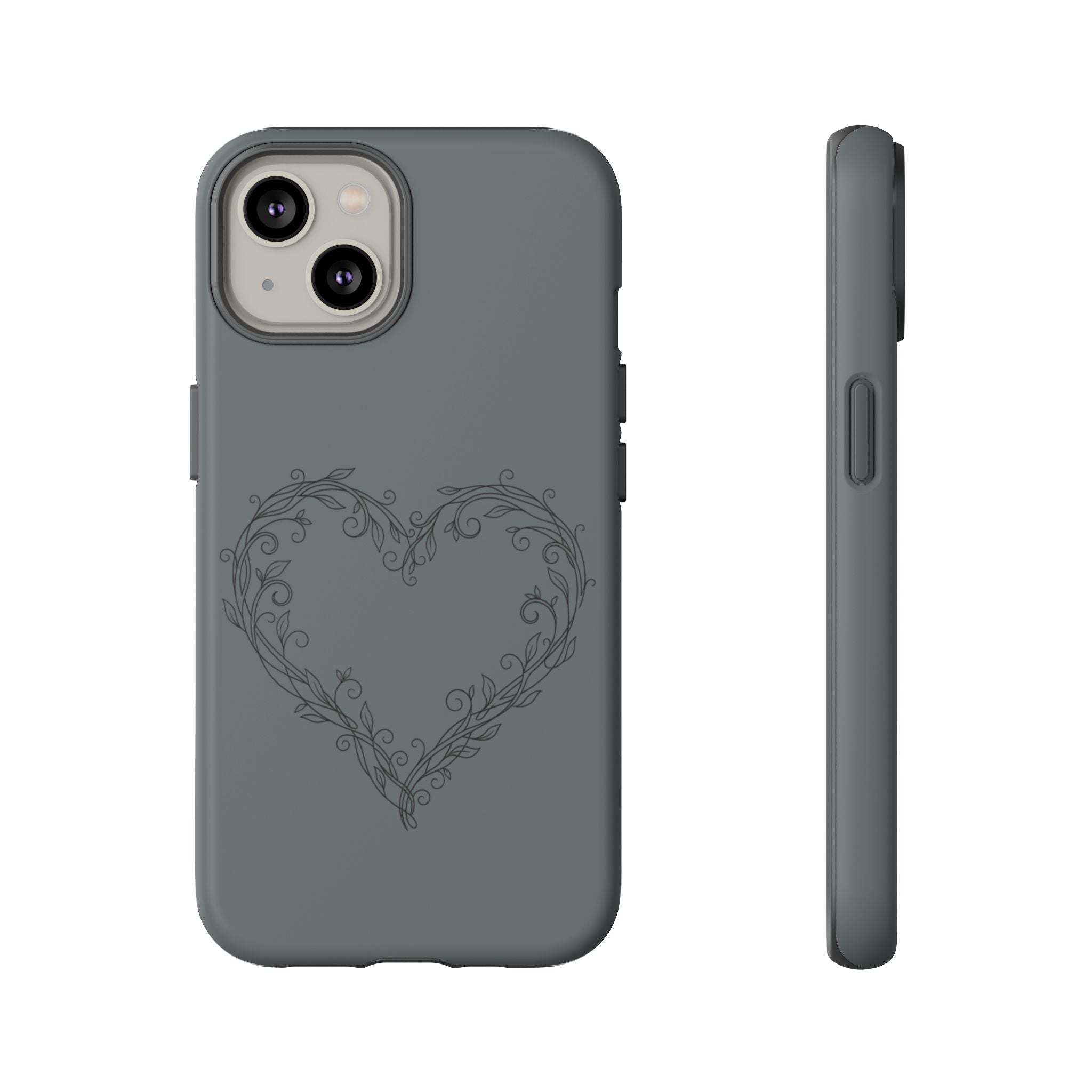Floral Vine Heart Tough Phone Case — Slim Protective iPhone Cover
