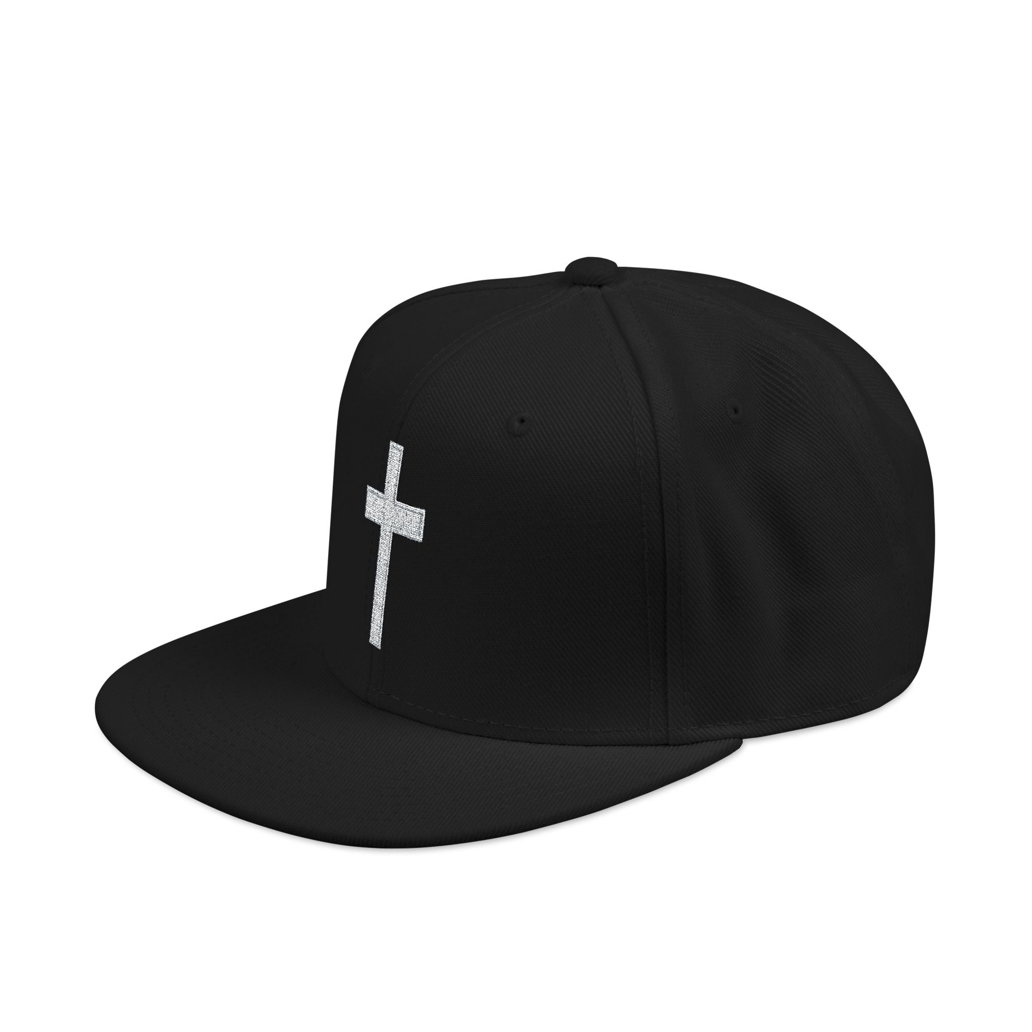 Minimalist Embroidered Cross Snapback Hat — Minimalist Christian Baseball Cap