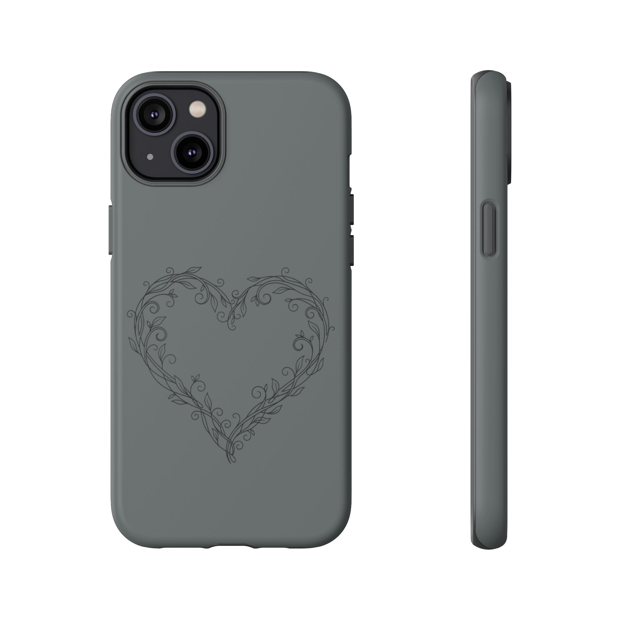 Floral Vine Heart Tough Phone Case — Slim Protective iPhone Cover