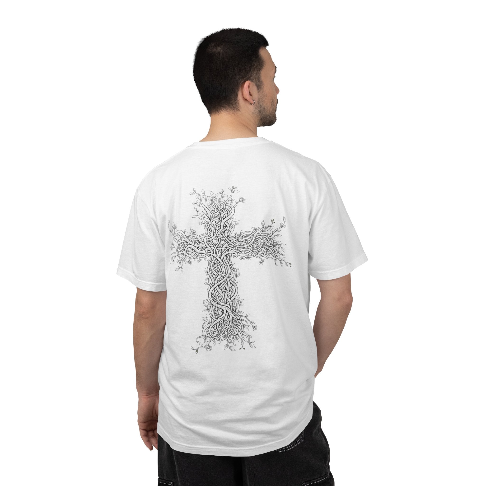 Botanical Cross And Heart T-Shirt — Floral Vine Crossback Graphic Tee
