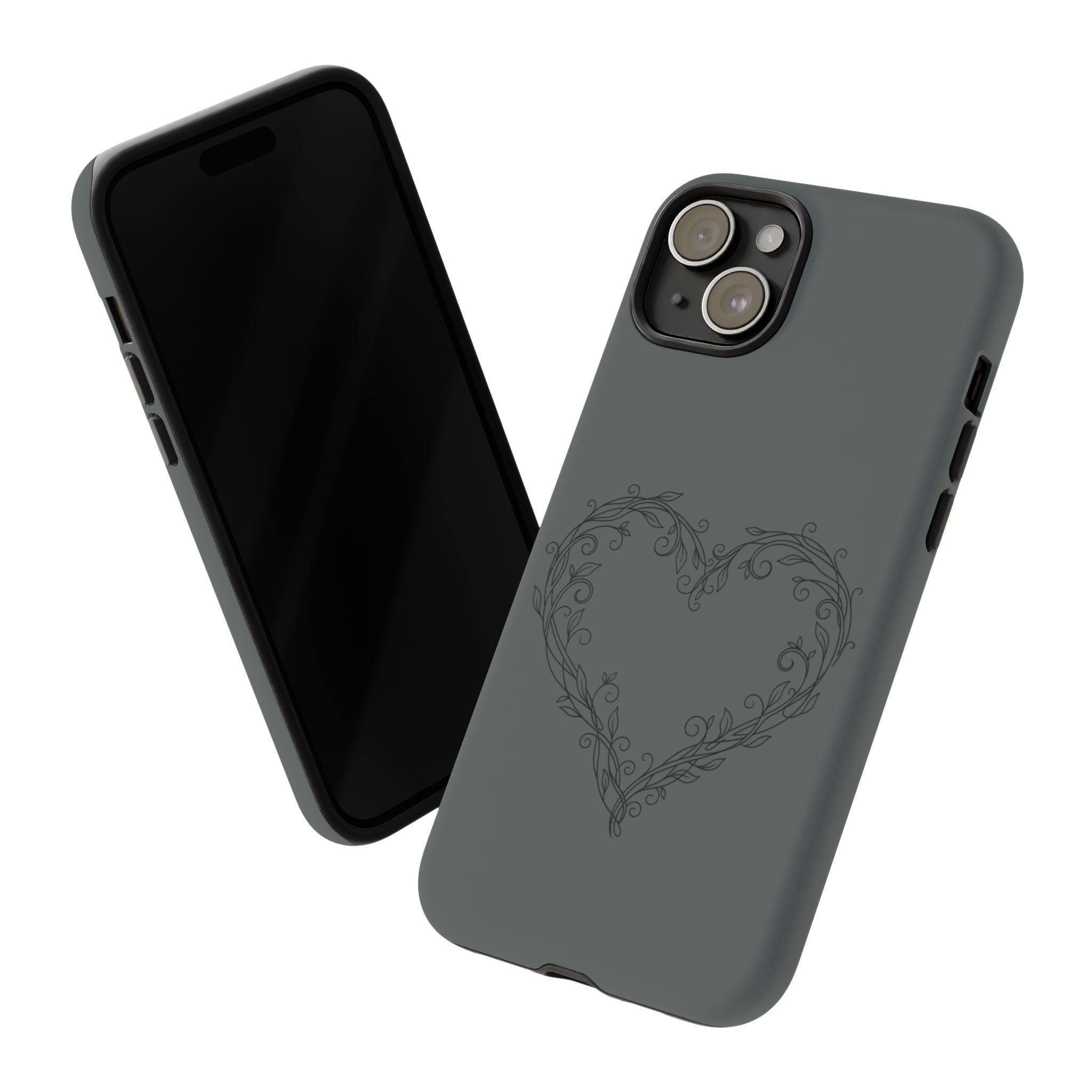 Floral Vine Heart Tough Phone Case — Slim Protective iPhone Cover