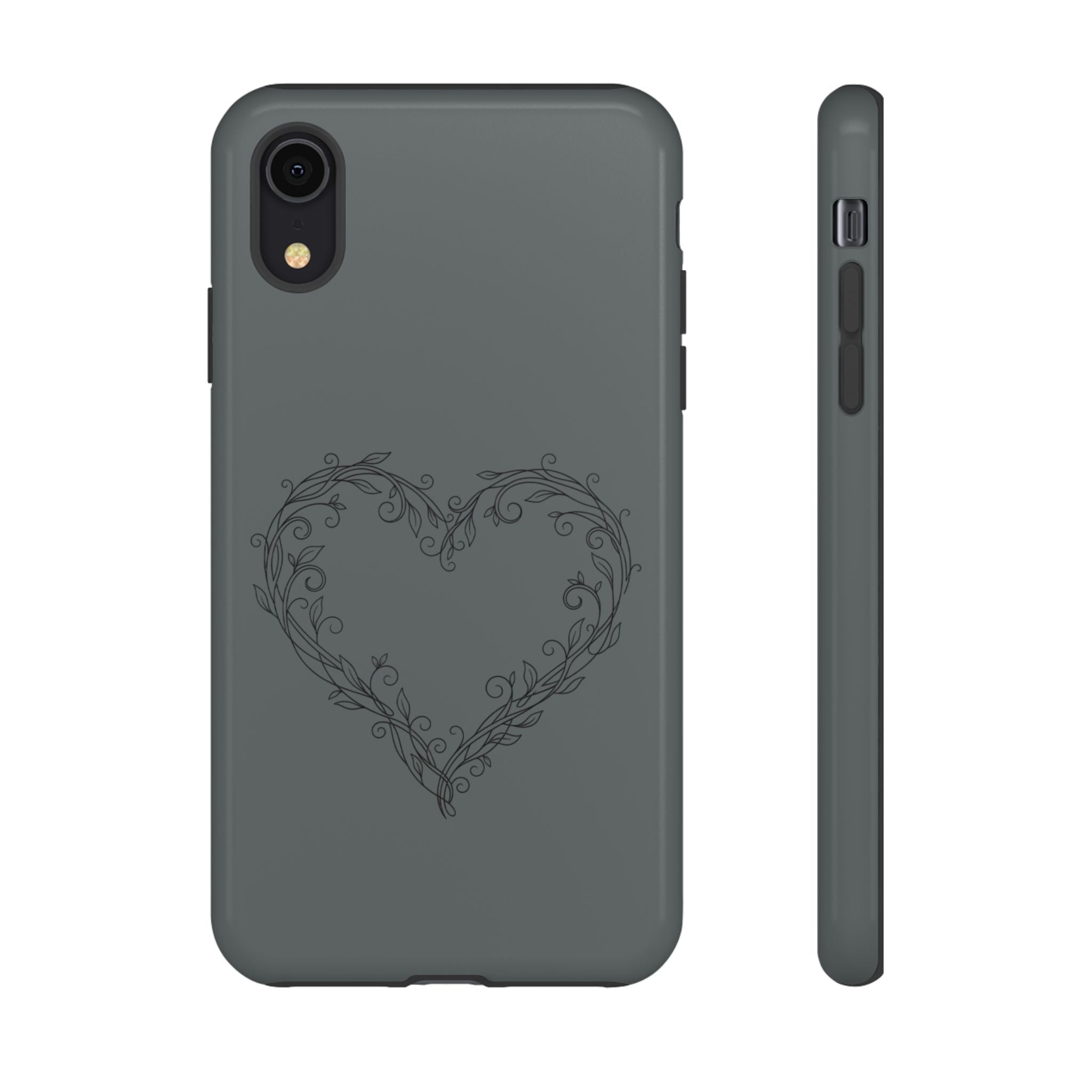 Floral Vine Heart Tough Phone Case — Slim Protective iPhone Cover