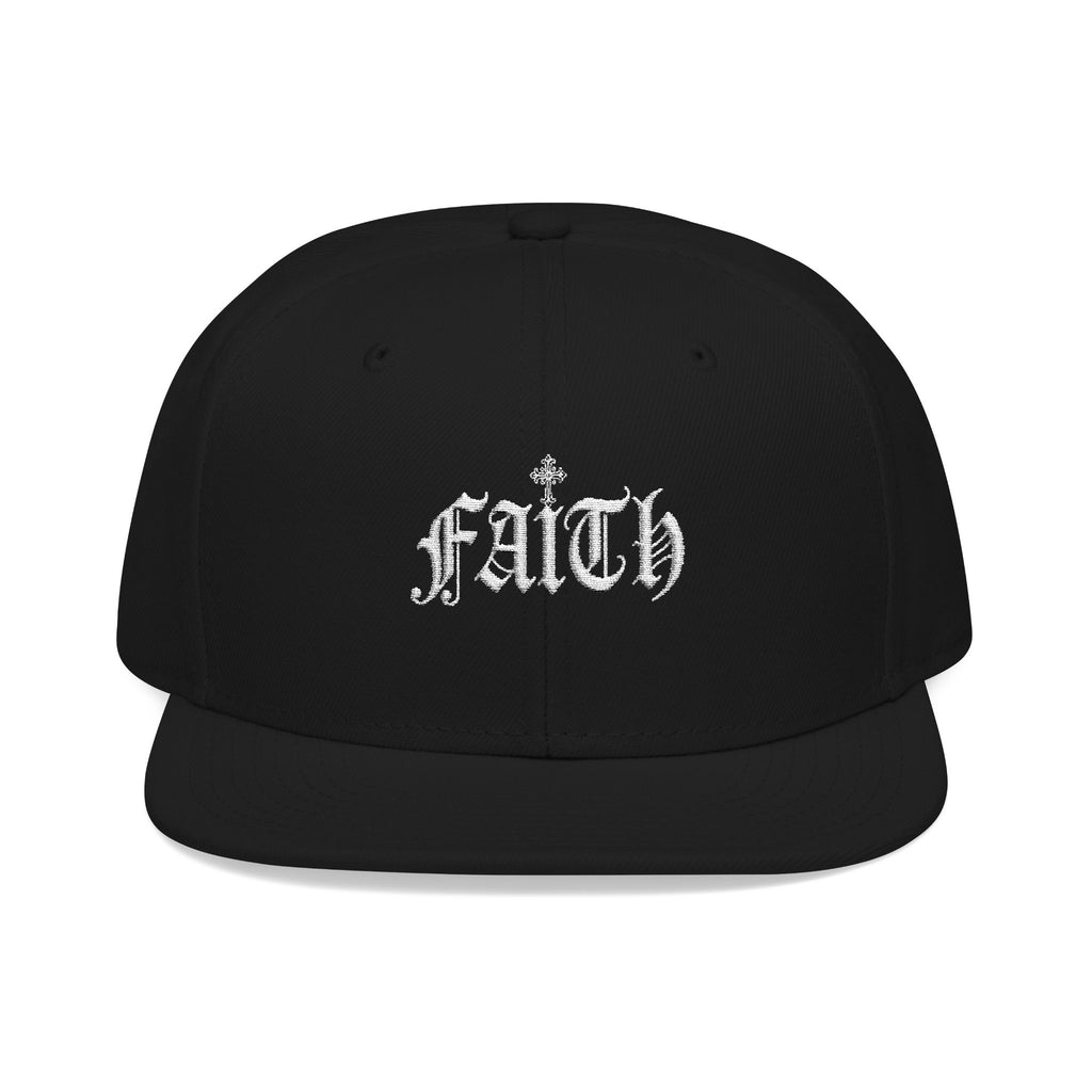 Embroidered 'Faith' Gothic Snapback Hat