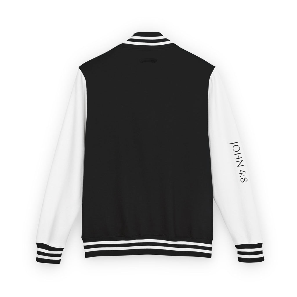 Black & White Letterman Jacket with Gold Sunflower Crest