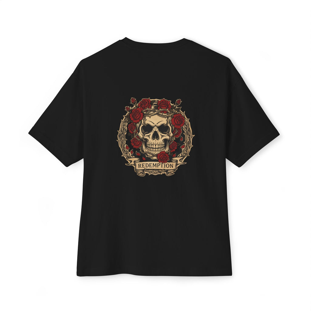 Skull & Roses Tee — "Redemption" Oversized Boxy T‑Shirt