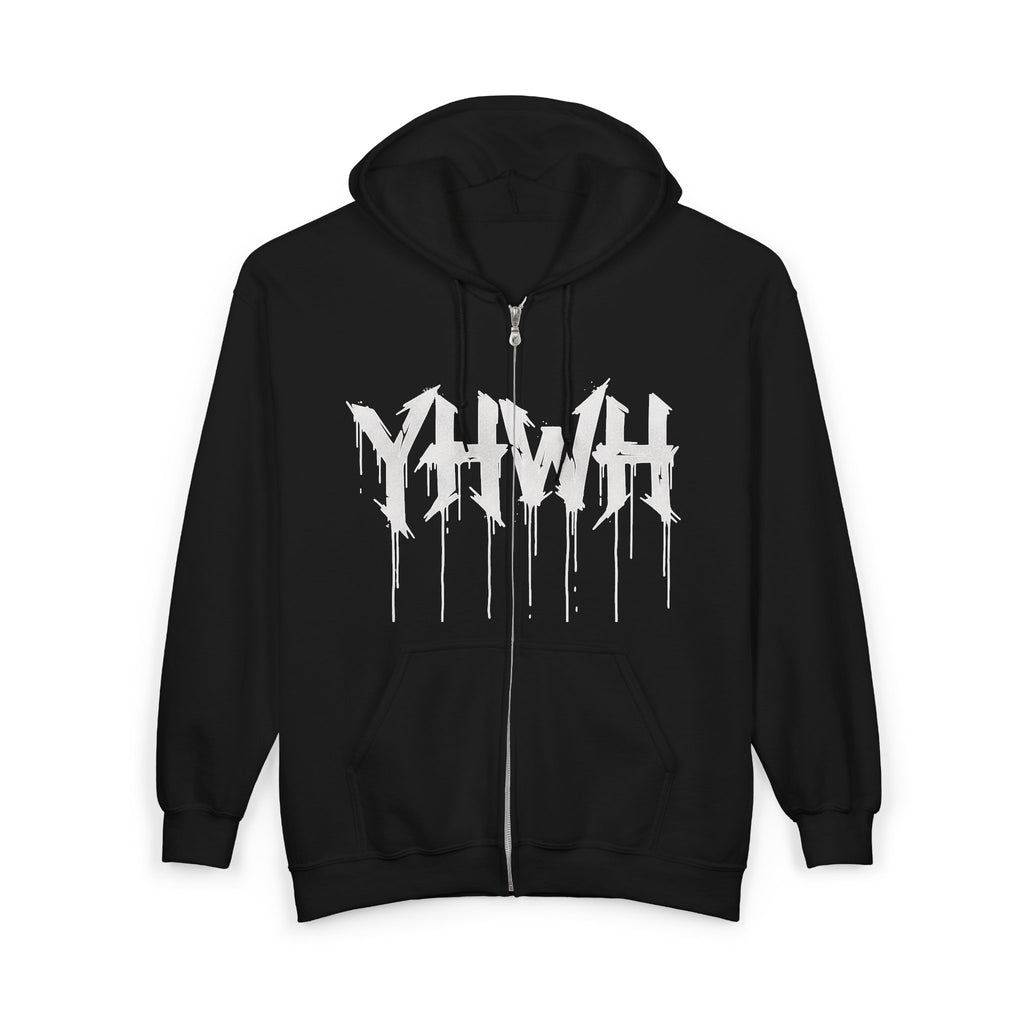 Copy of Dripping Logo Zip Hoodie with Back Eye Graphic