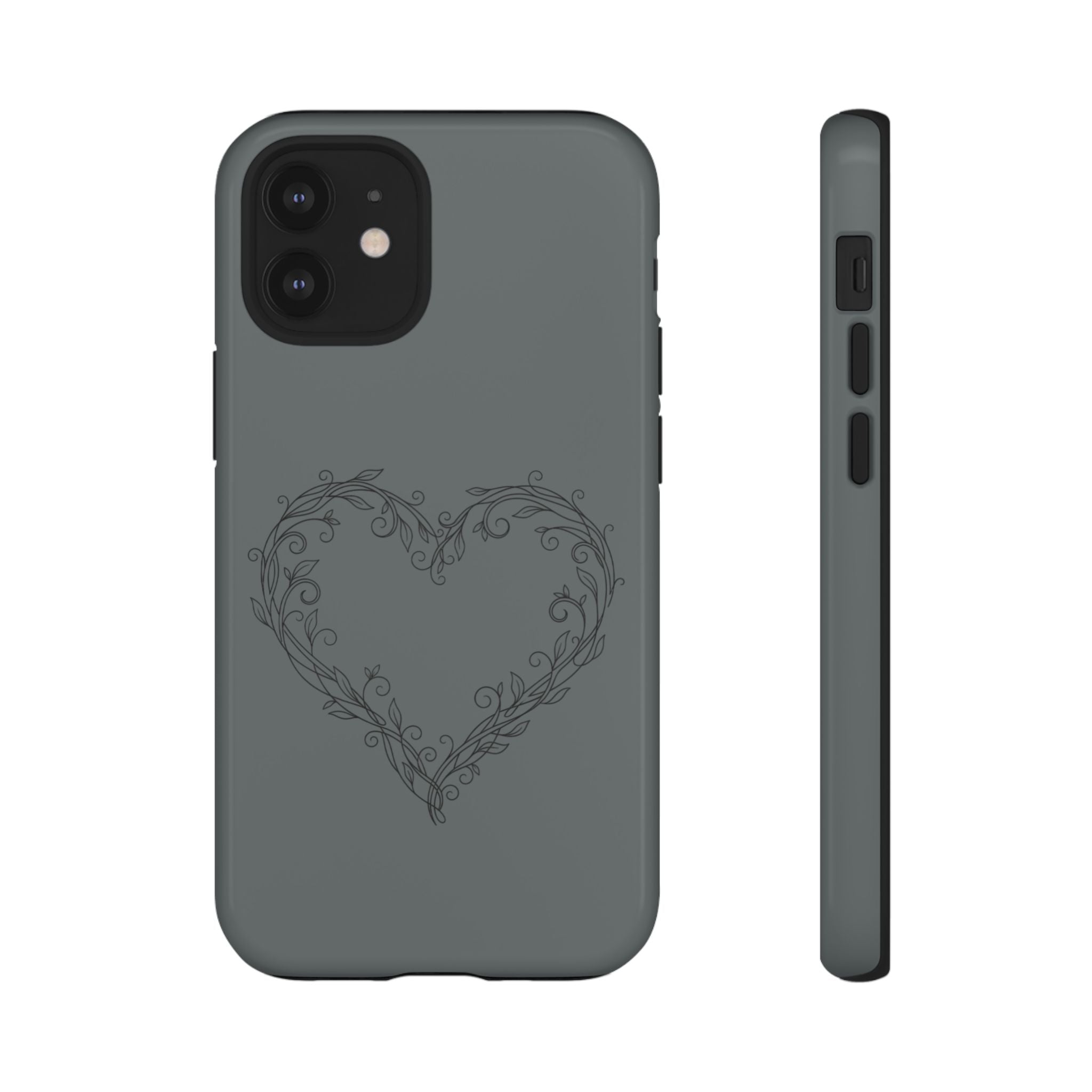 Floral Vine Heart Tough Phone Case — Slim Protective iPhone Cover