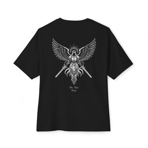 Boxy Tee — Japanese "恐れるな" / Do Not Fear Vertical Script + Winged Valkyrie Back Graphic