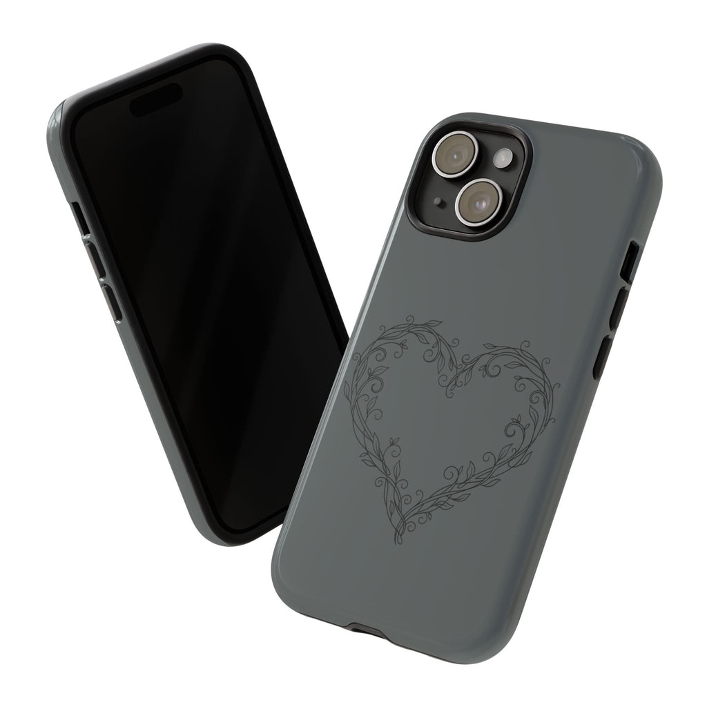 Floral Vine Heart Tough Phone Case — Slim Protective iPhone Cover