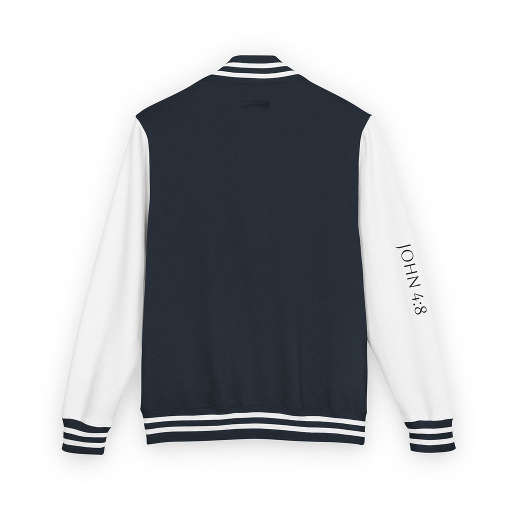 Black & White Letterman Jacket with Gold Sunflower Crest
