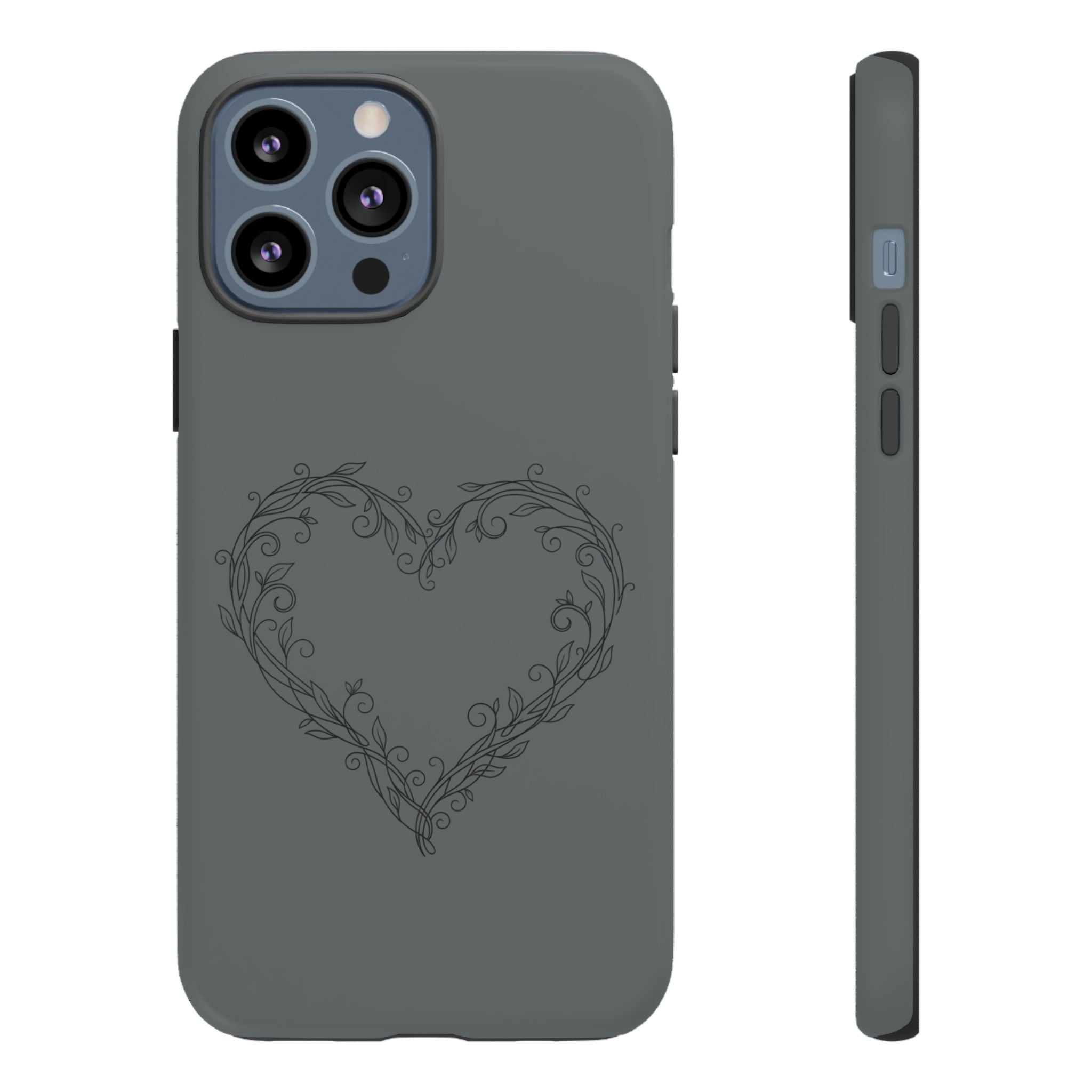 Floral Vine Heart Tough Phone Case — Slim Protective iPhone Cover