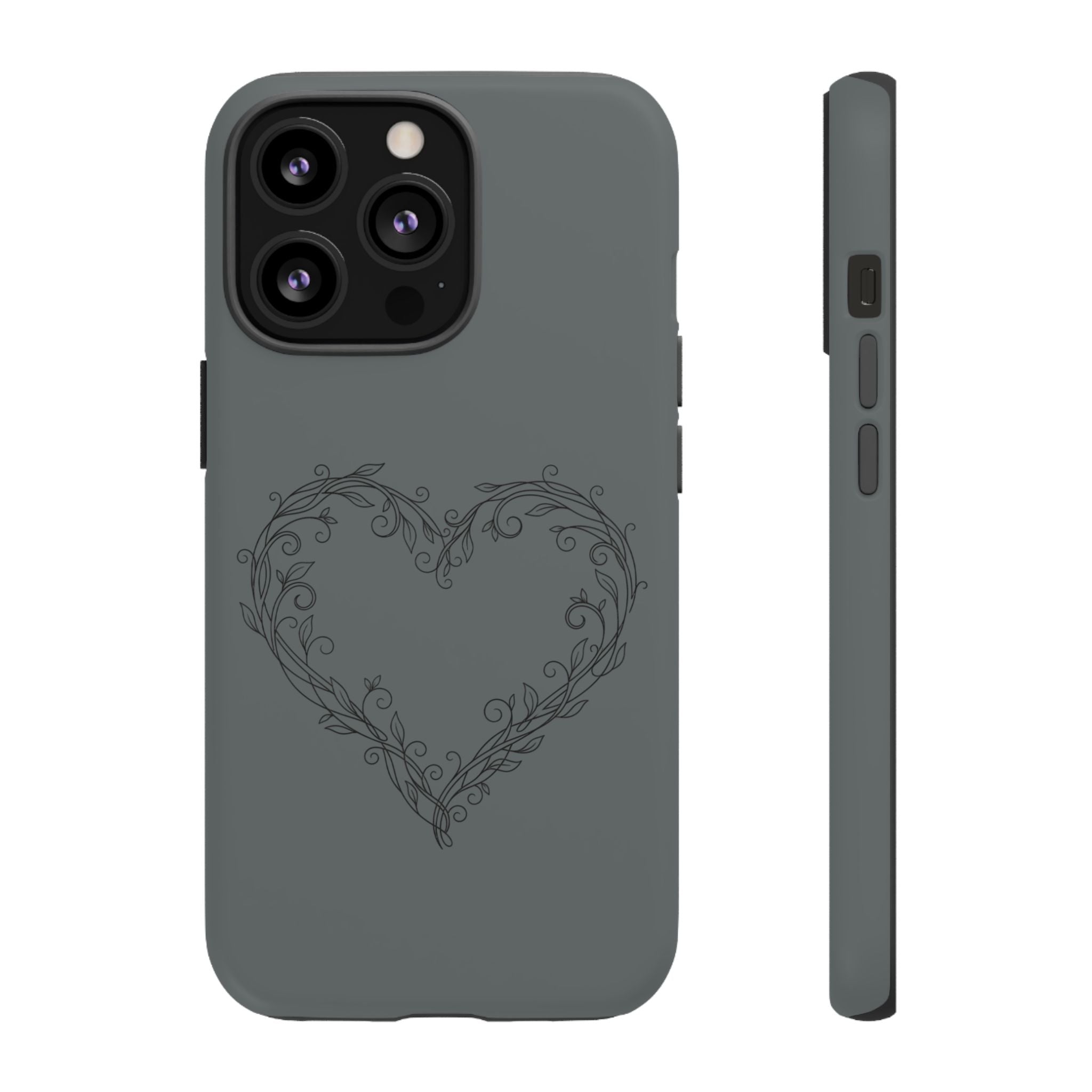 Floral Vine Heart Tough Phone Case — Slim Protective iPhone Cover