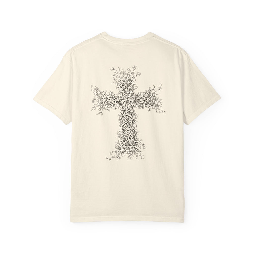 Botanical Cross And Heart T-Shirt — Floral Vine Crossback Graphic Tee