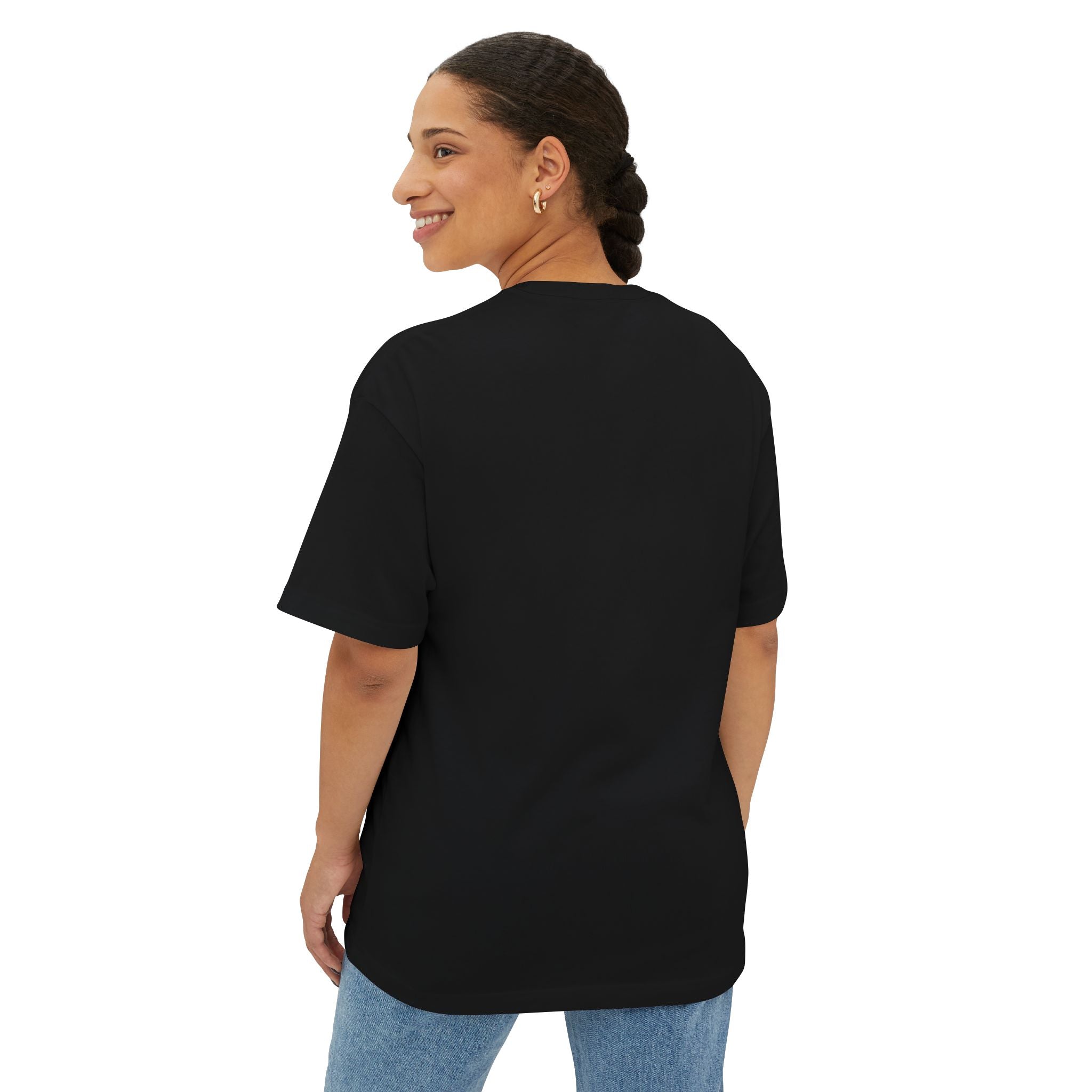 Minimalist "信仰" Tee — Oversized Boxy Black T-Shirt