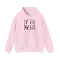 Pink Monogram Box Hoodie — YHWH Minimalist Faith Sweatshirt