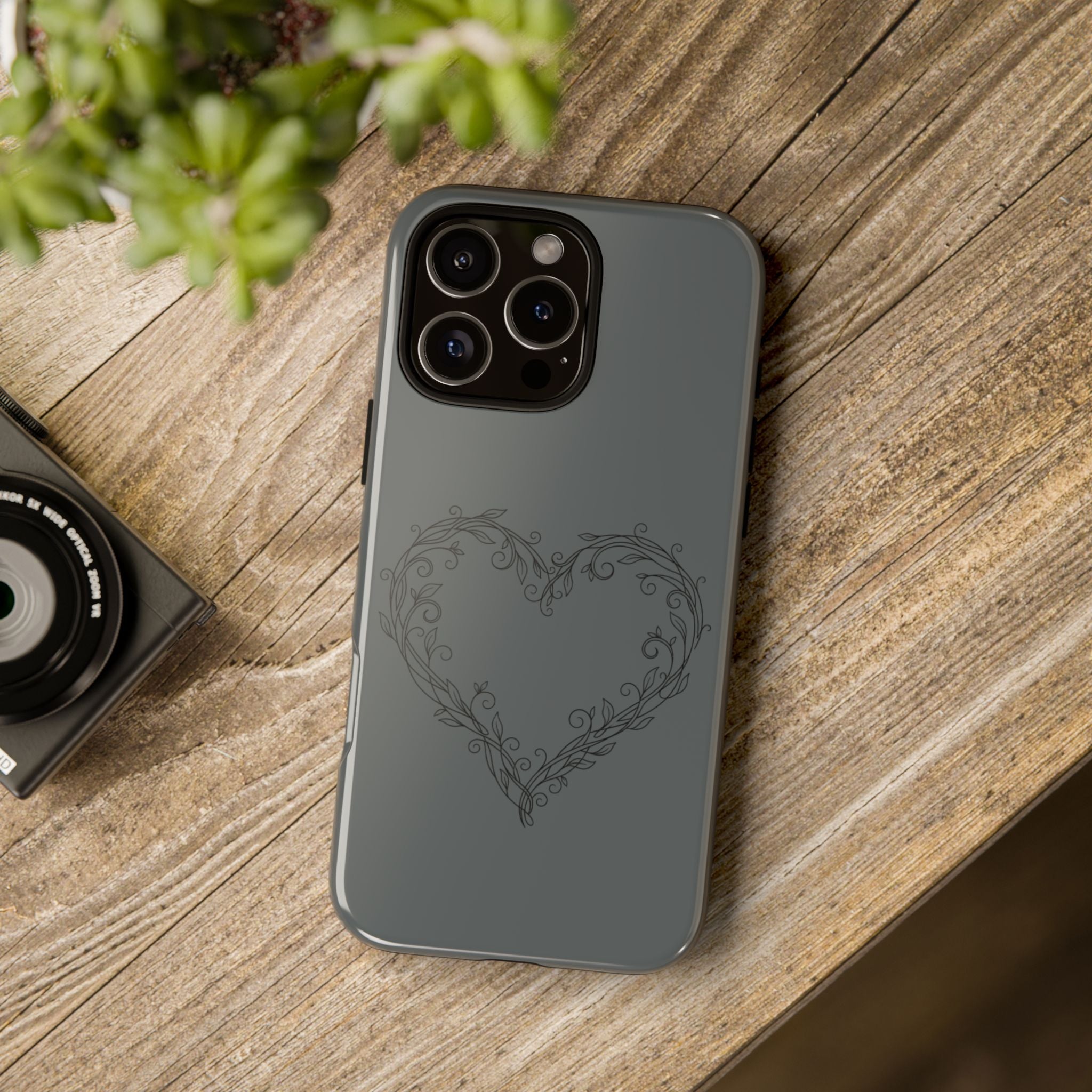 Floral Vine Heart Tough Phone Case — Slim Protective iPhone Cover