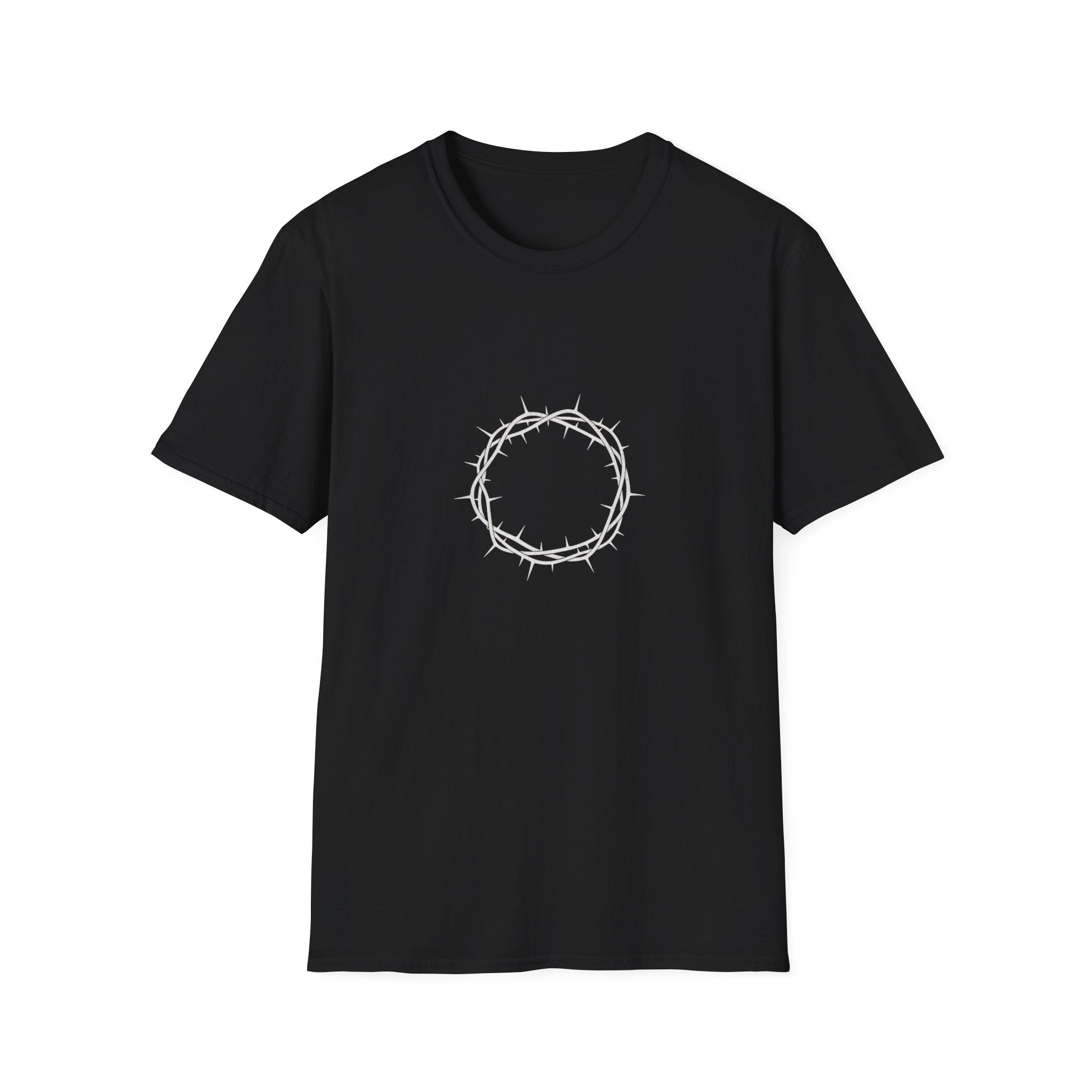 Crown of Thorns Graphic T-Shirt — Minimal Gothic Circle Tee