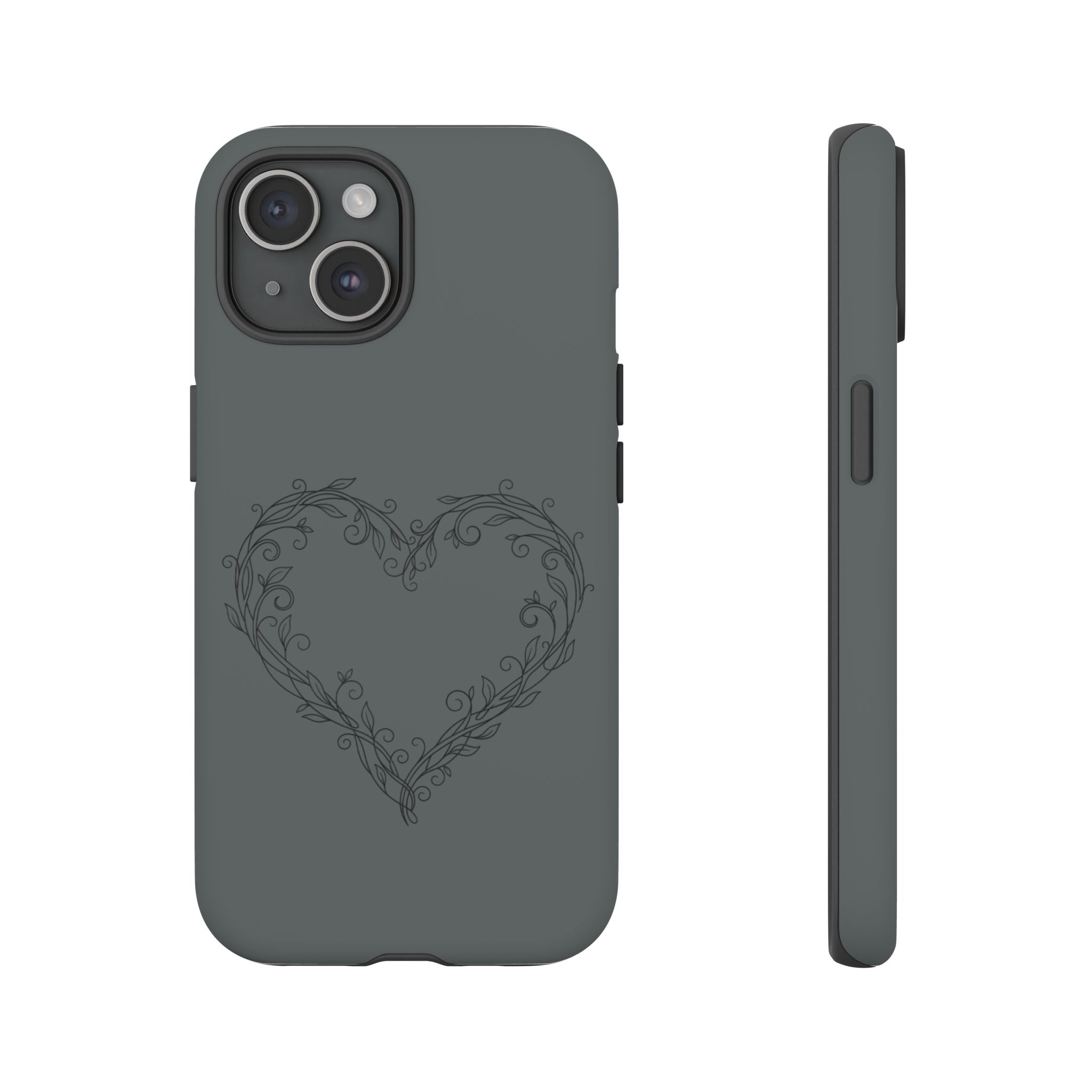 Floral Vine Heart Tough Phone Case — Slim Protective iPhone Cover