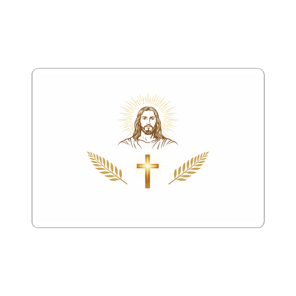 Jesus Sticker — Gold Holy Spirit Design (Kiss-Cut)