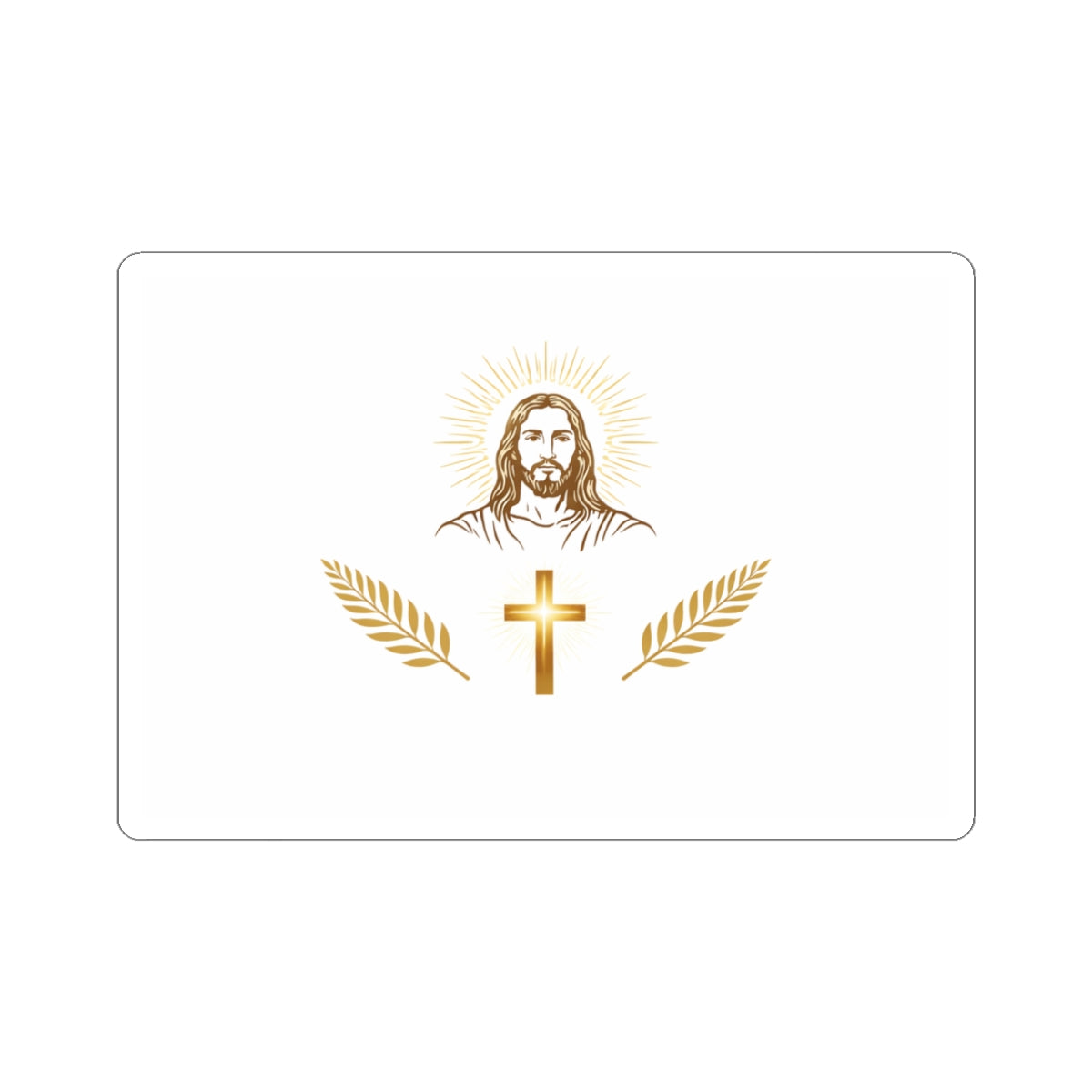 Jesus Sticker — Gold Holy Spirit Design (Kiss-Cut)