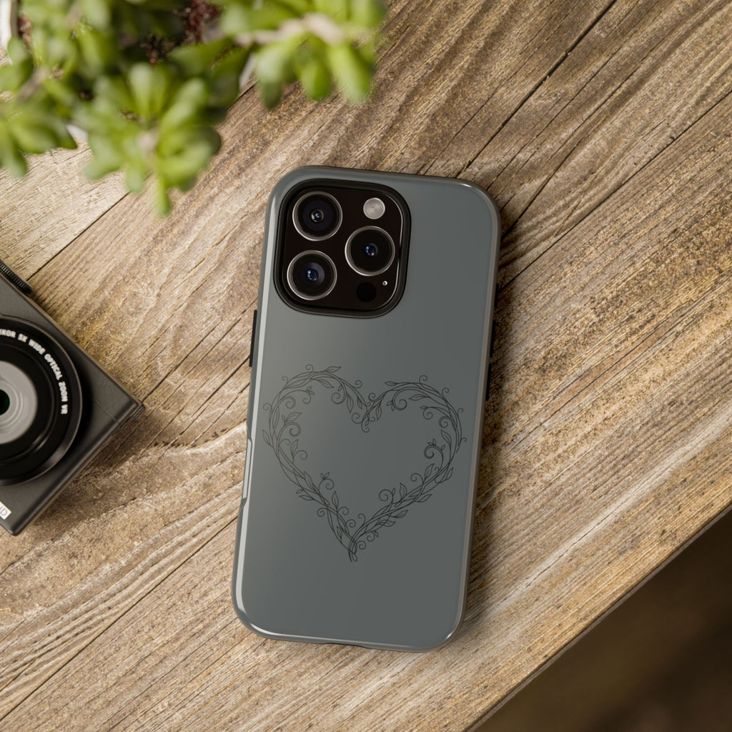 Floral Vine Heart Tough Phone Case — Slim Protective iPhone Cover