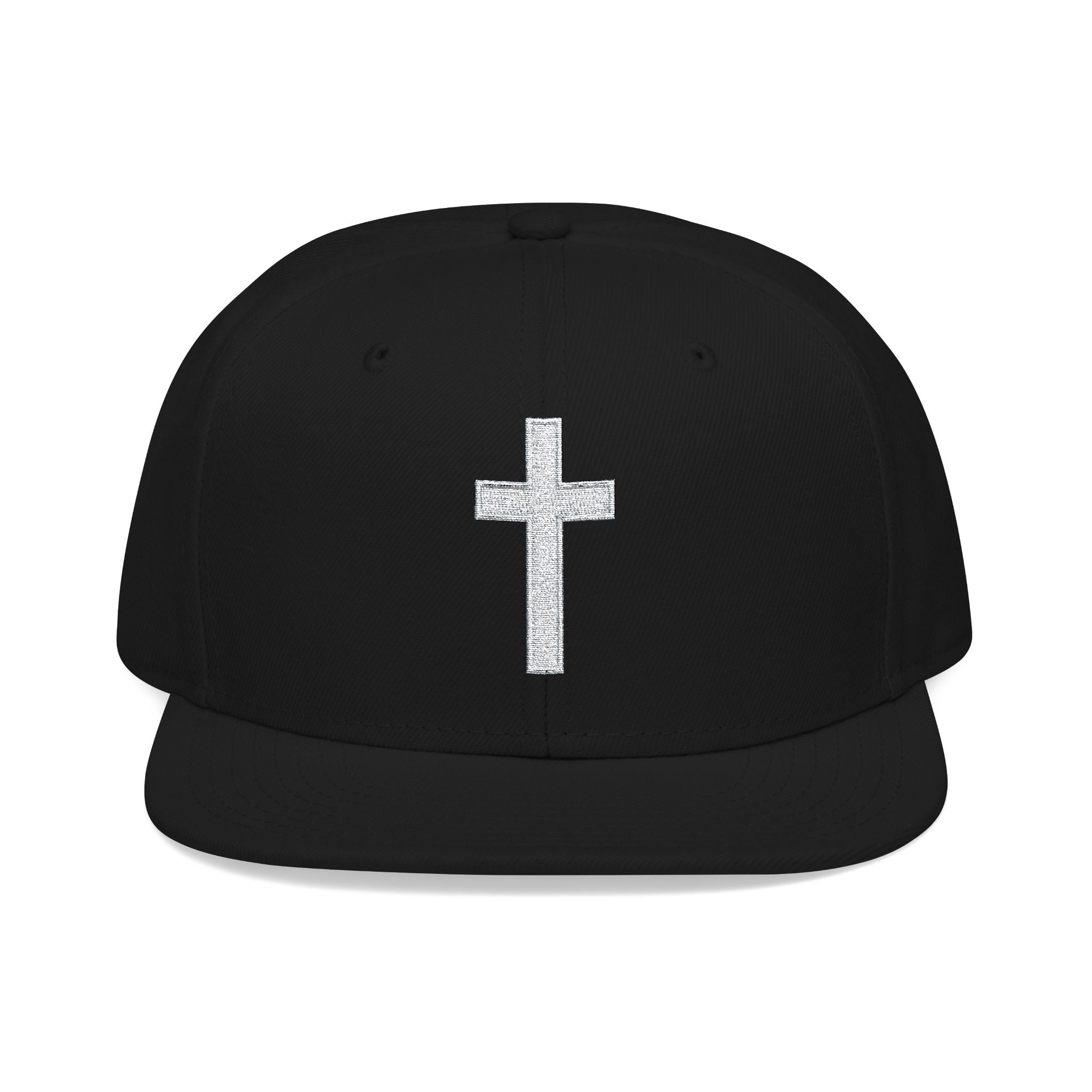 Minimalist Embroidered Cross Snapback Hat — Minimalist Christian Baseball Cap